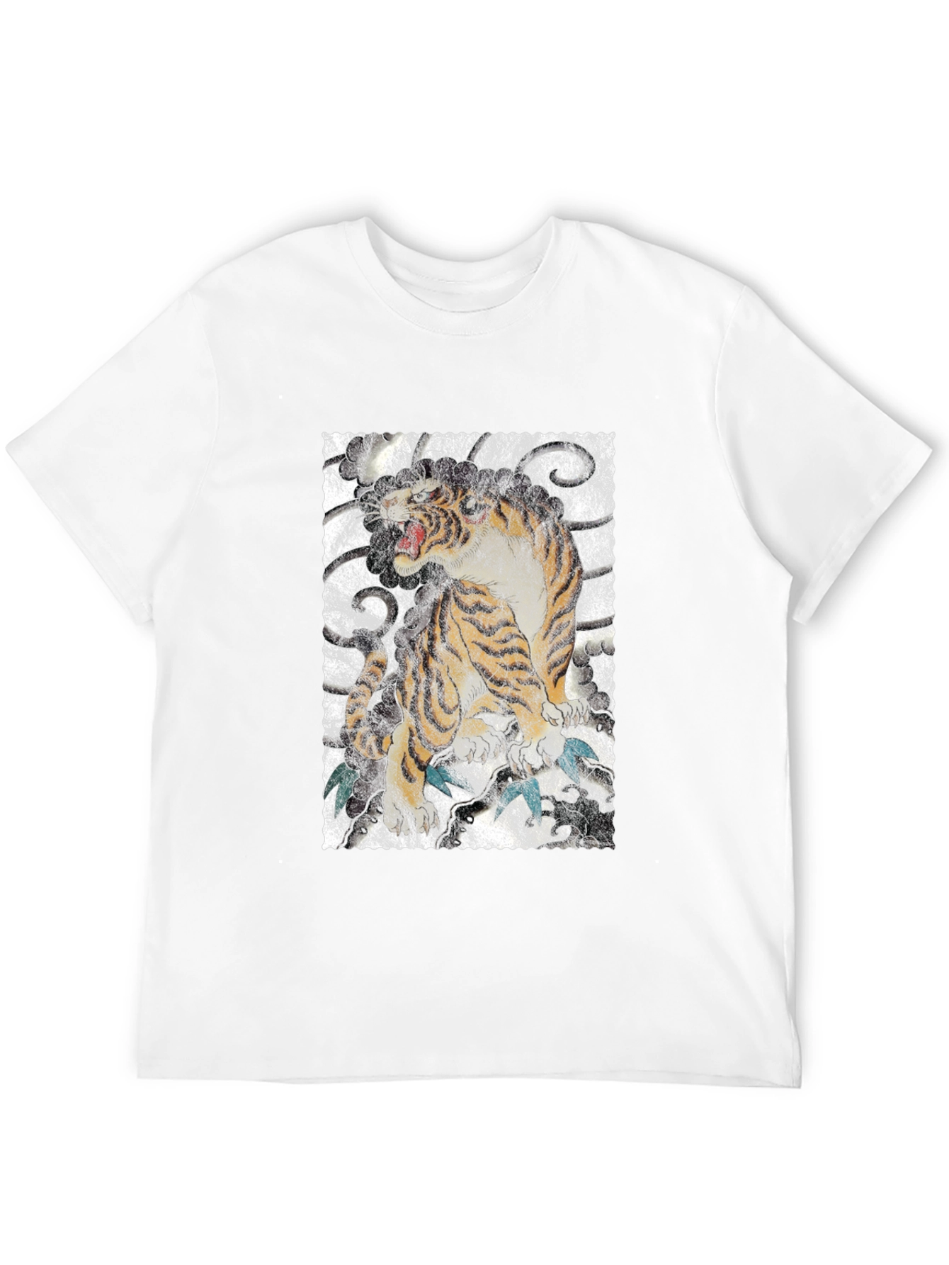 Tiger Graphic Print Black T-Shirt