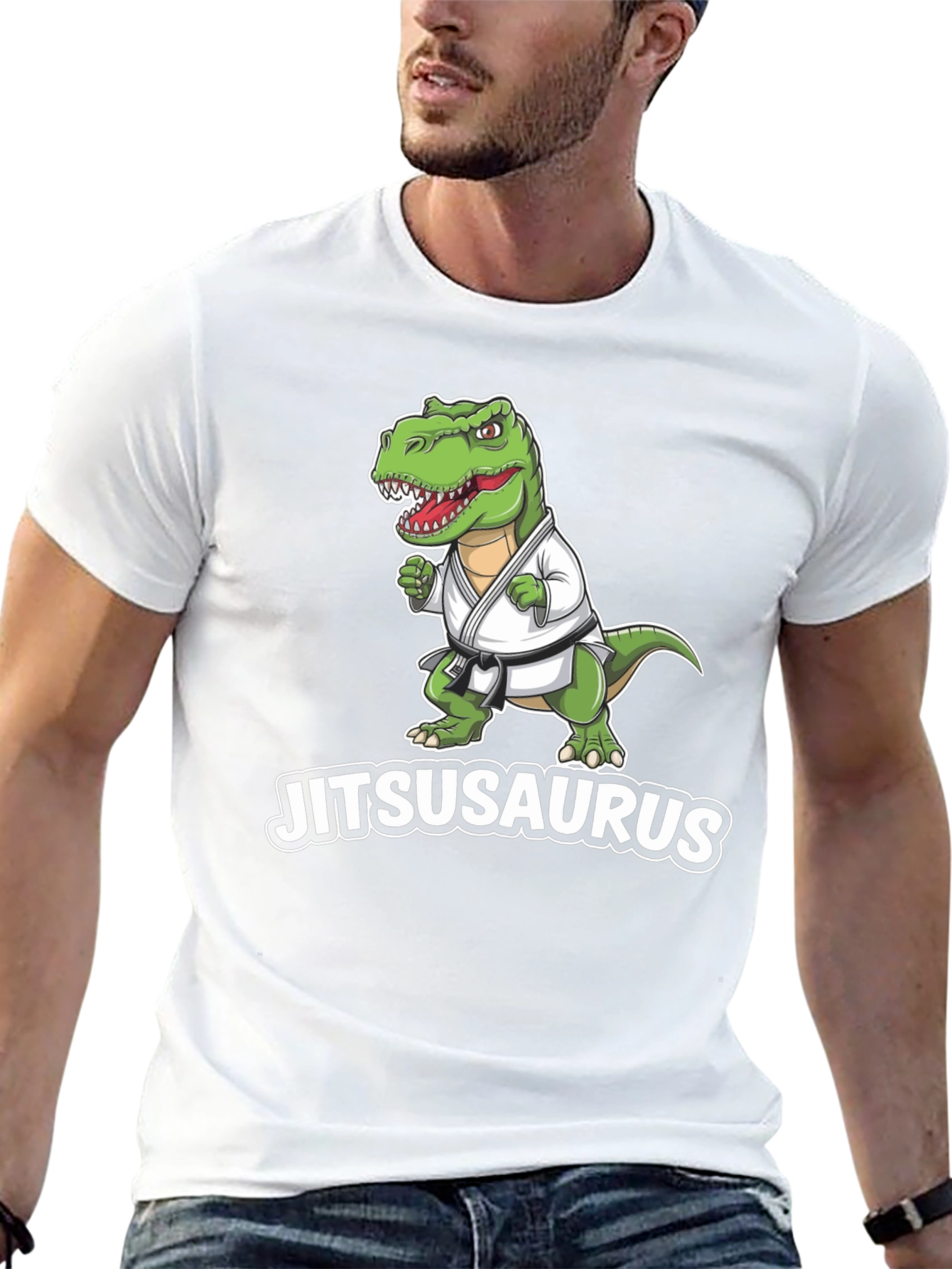 Jitsusaurus Black T-Shirt - Funny Jiu Jitsu Dinosaur Tee