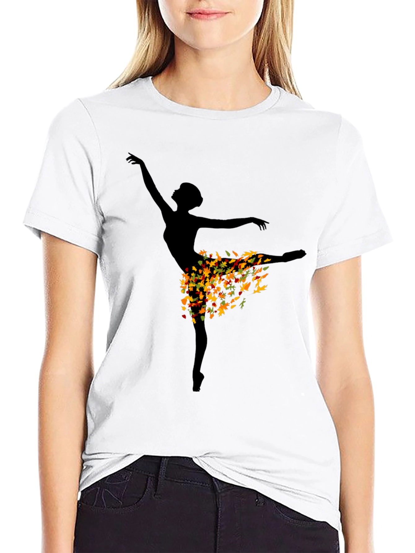 Autumn Ballerina Black T-Shirt