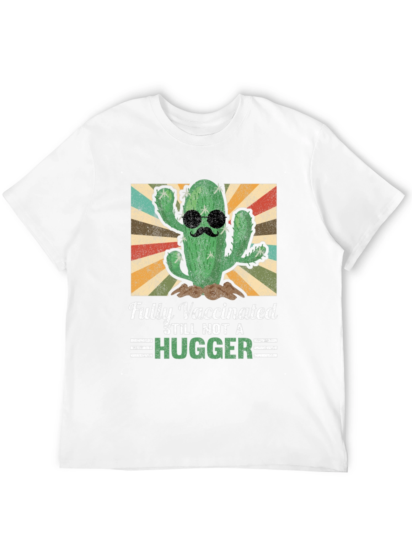 Fully Vaccinated Cactus T-Shirt - Stay Away Hugger