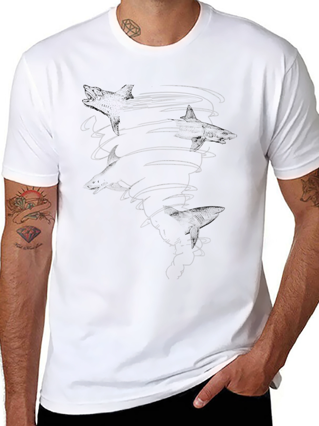 Sharknado Black Graphic Tee - Mens Cotton T-Shirt