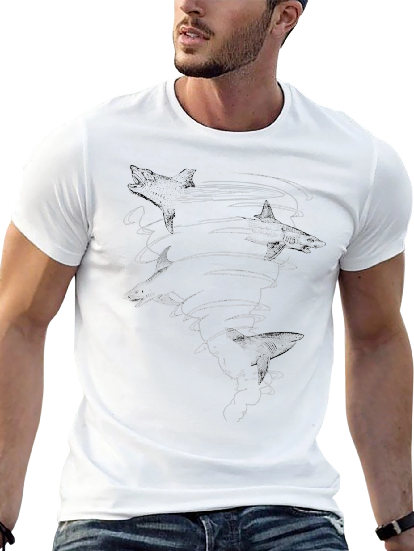 Sharknado Black Graphic Tee - Mens Cotton T-Shirt