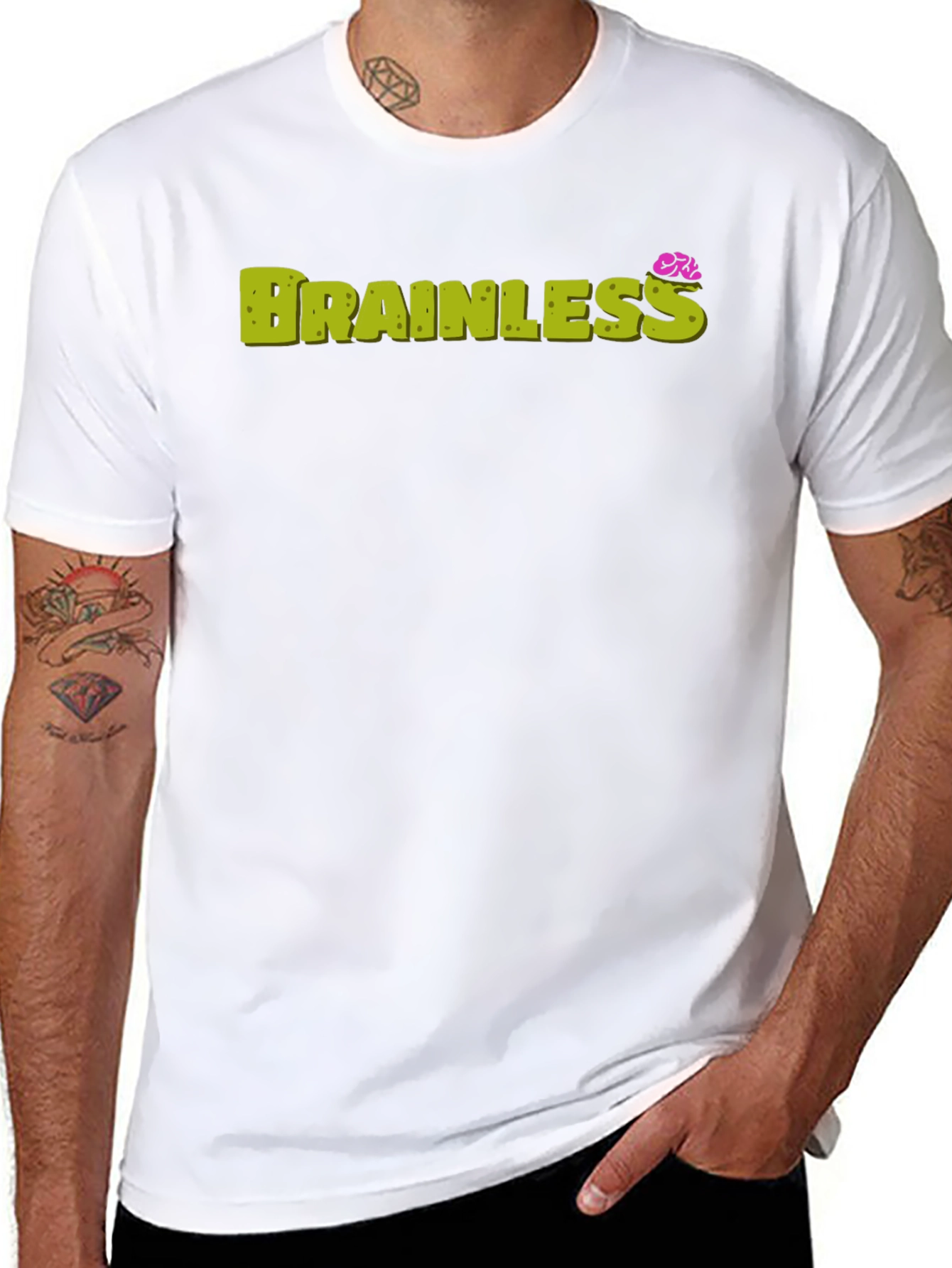 Brainless Graphic Print Crew Neck Tee