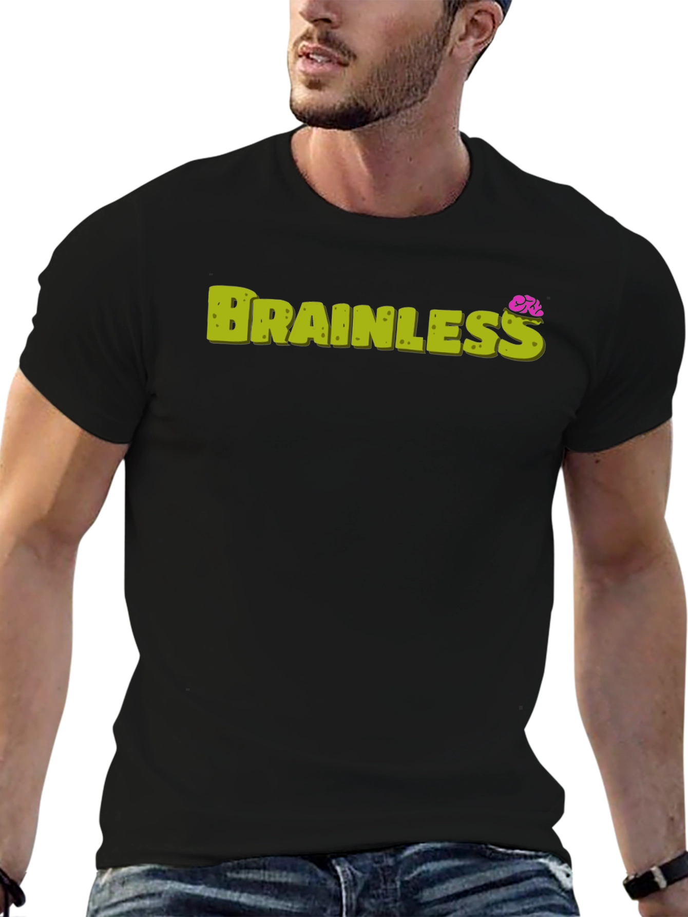 Brainless Graphic Print Crew Neck Tee