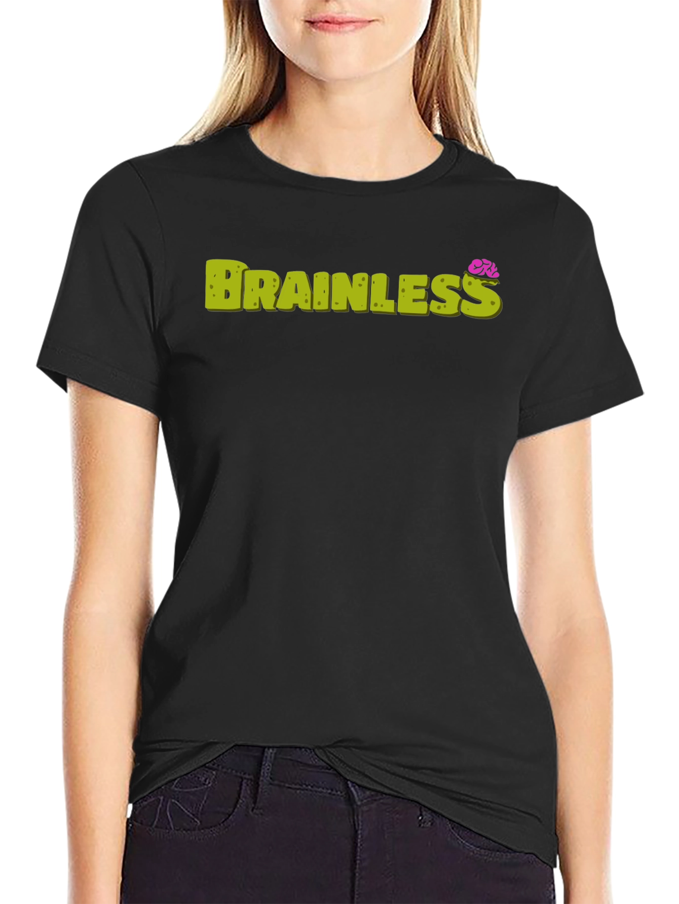 Brainless Graphic Print Crew Neck Tee