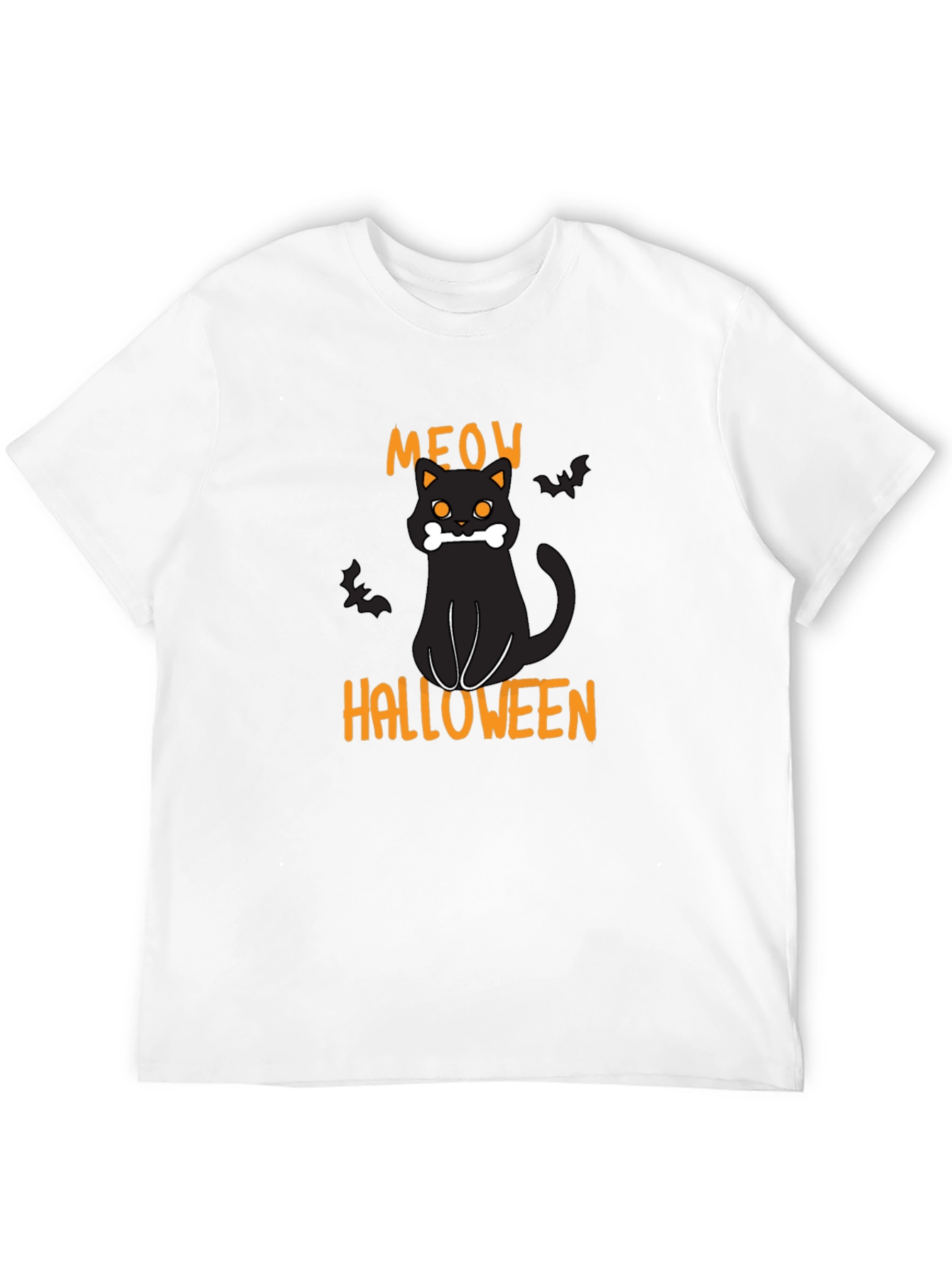 Halloween Meow Black Cat Graphic T-Shirt