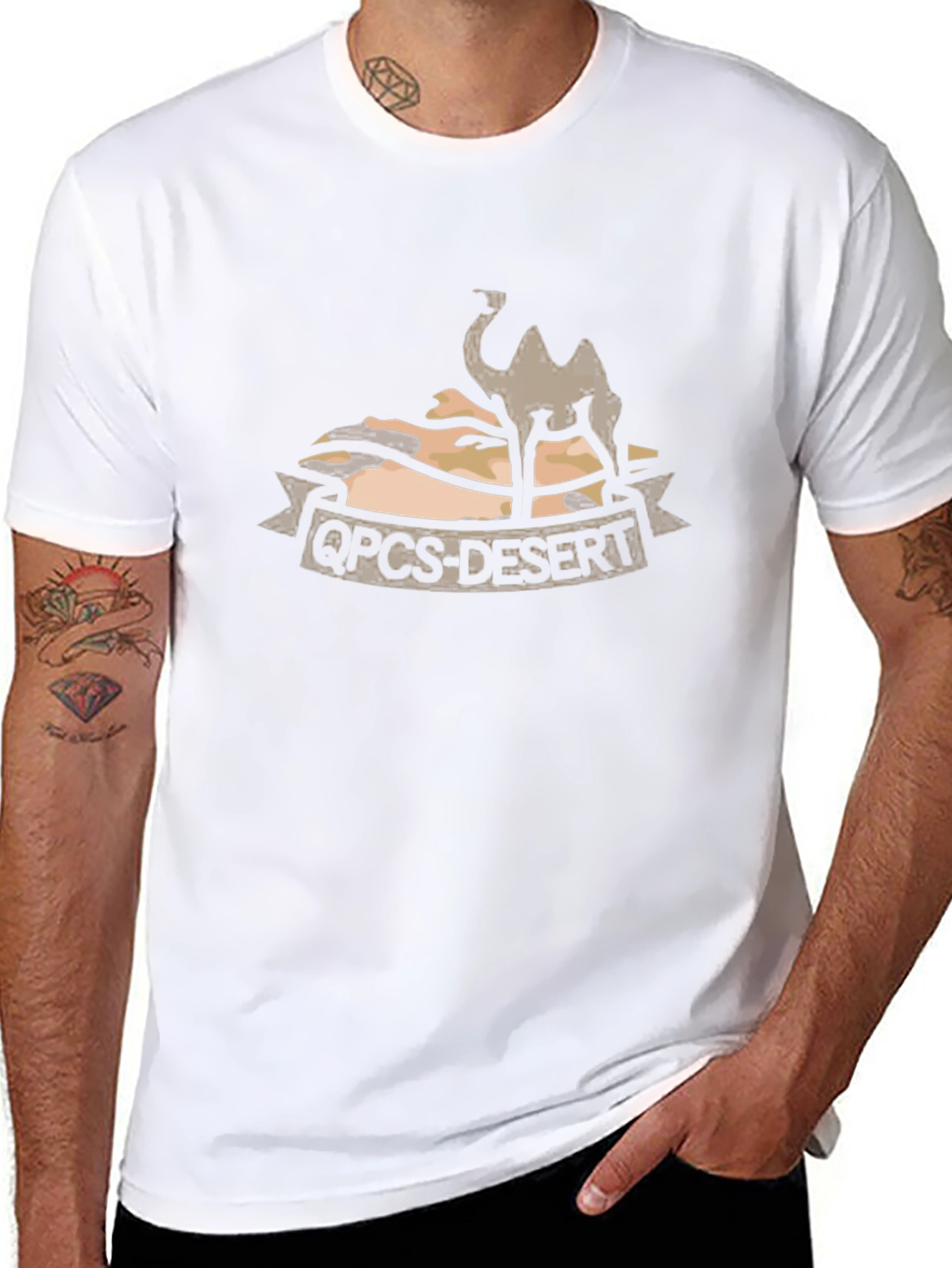 QOCS-Desert Camel Graphic T-Shirt