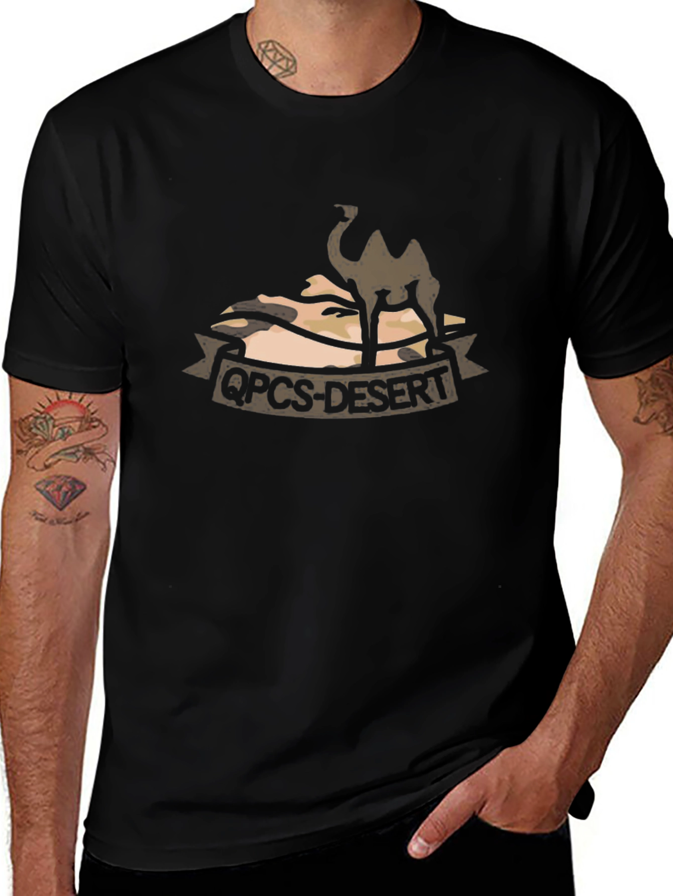 QOCS-Desert Camel Graphic T-Shirt