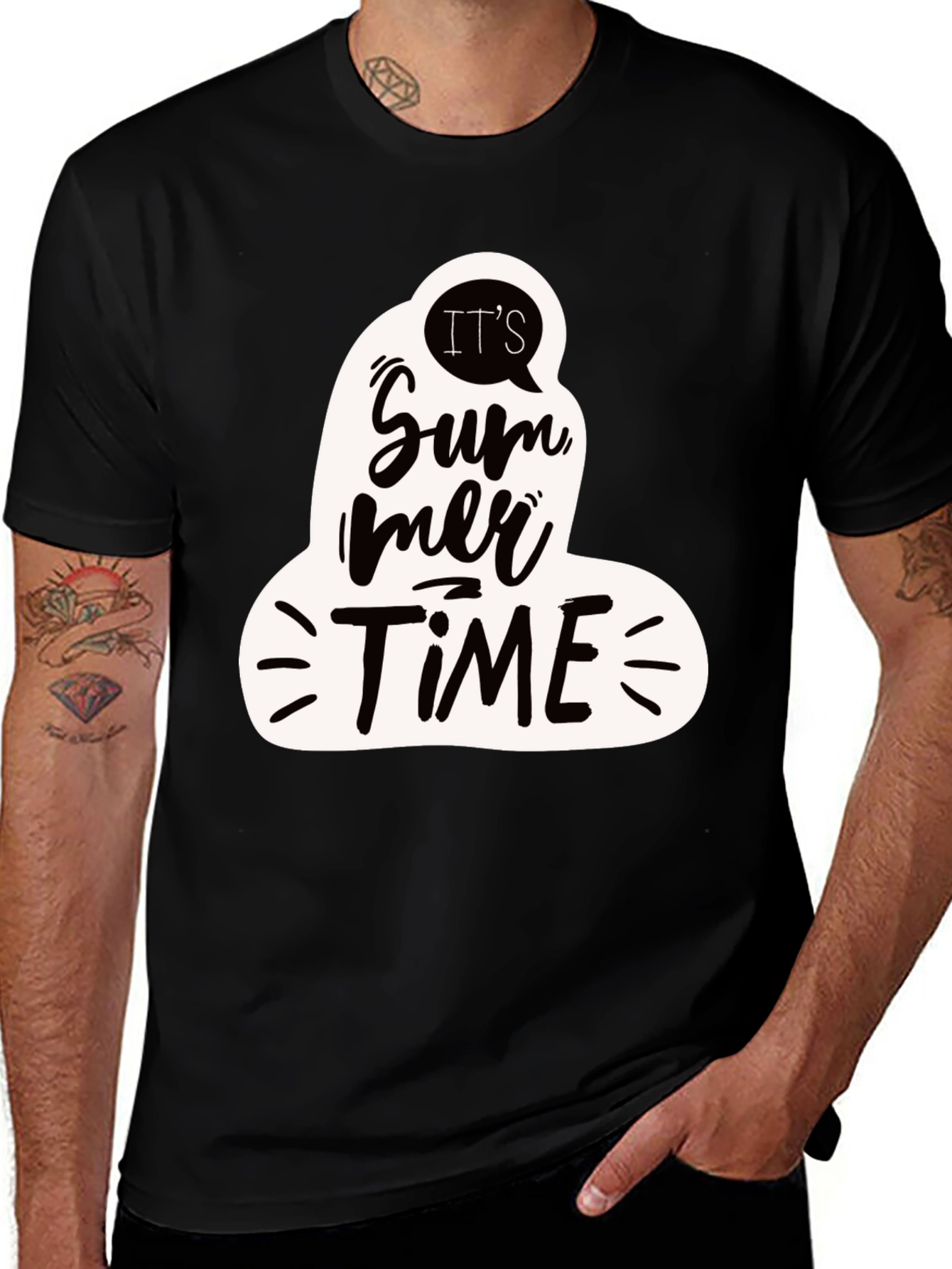 Its Summer Time Black Graphic Tee