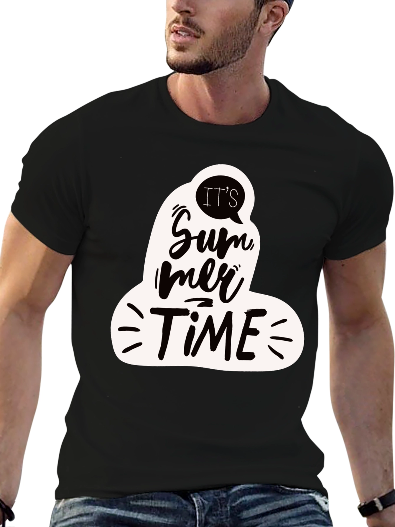 Its Summer Time Black Graphic Tee