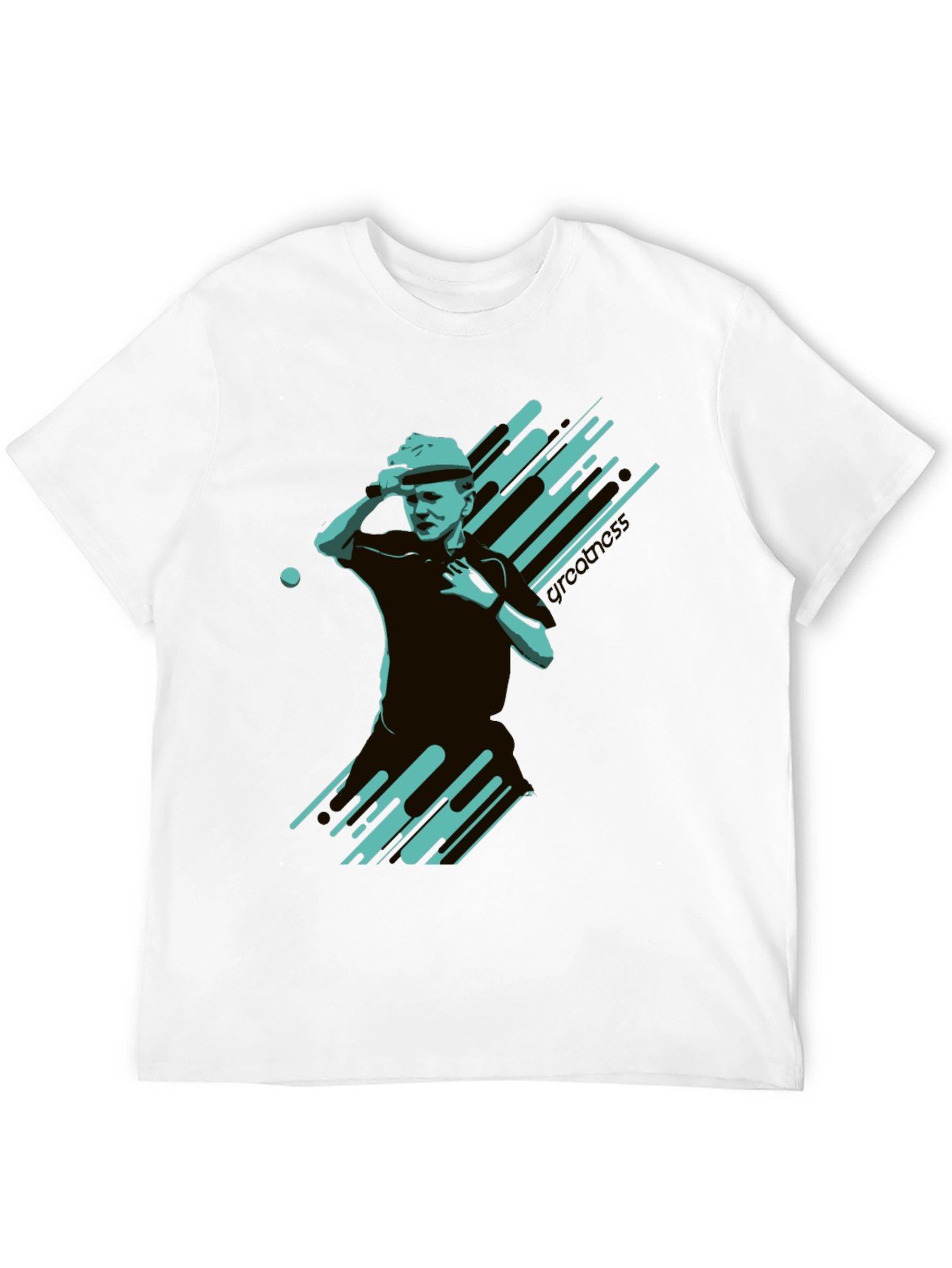 Stylish Black T-Shirt with Tennis Player Graphic