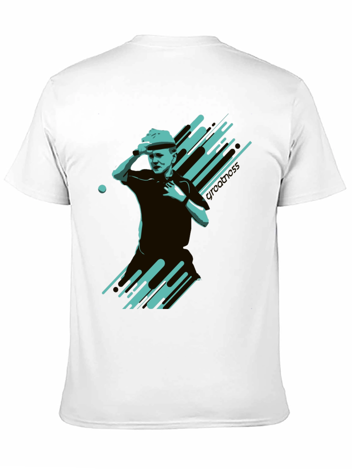 Stylish Black T-Shirt with Tennis Player Graphic
