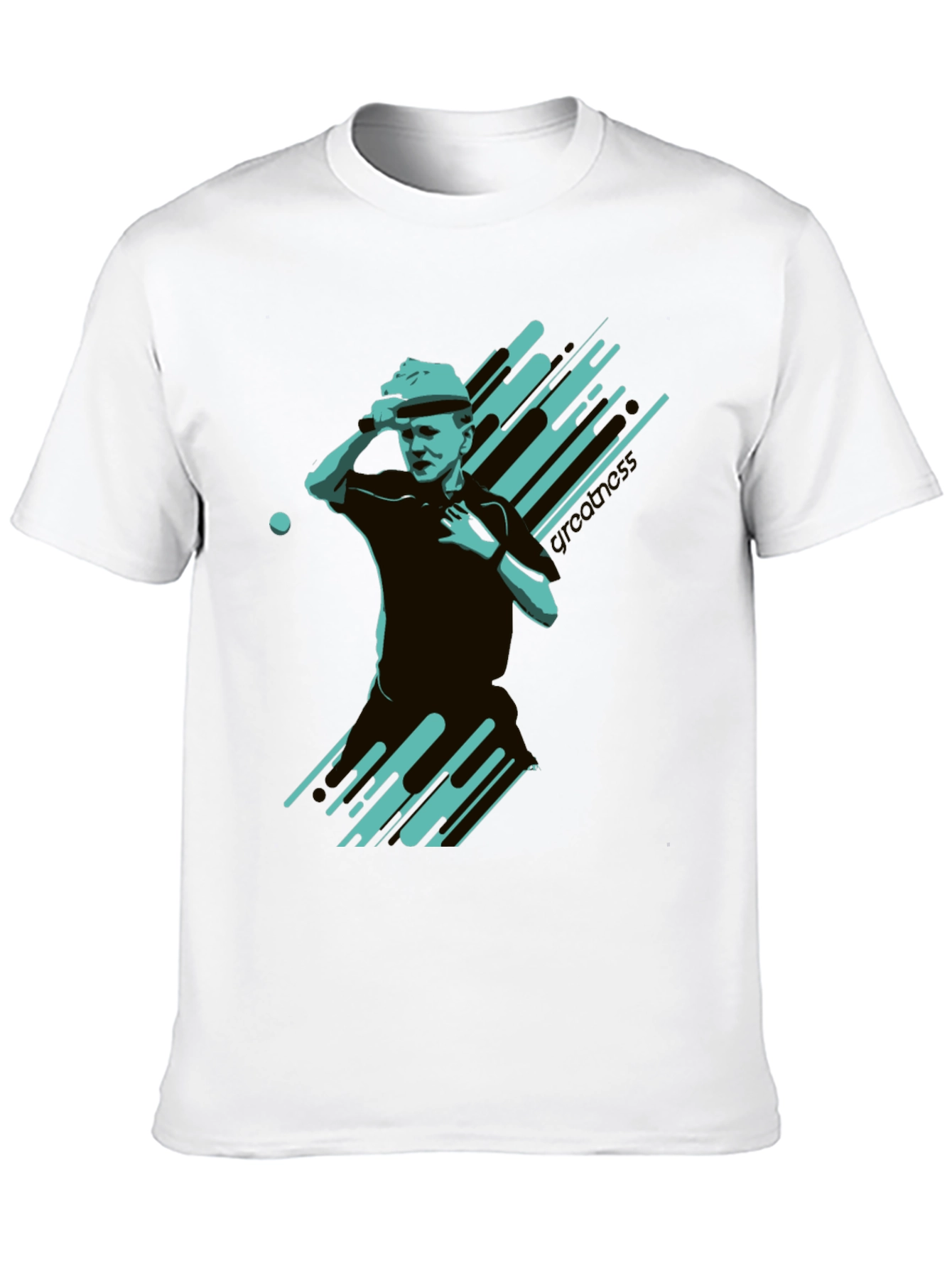 Stylish Black T-Shirt with Tennis Player Graphic