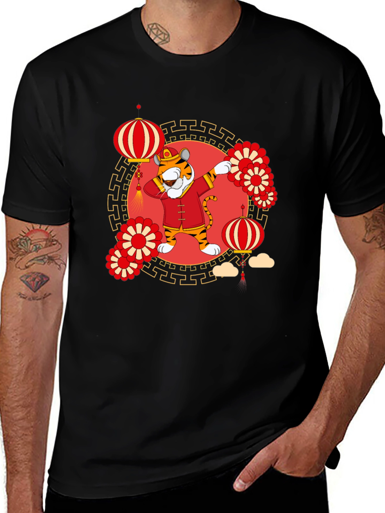 Dabbing Tiger Chinese New Year T-Shirt