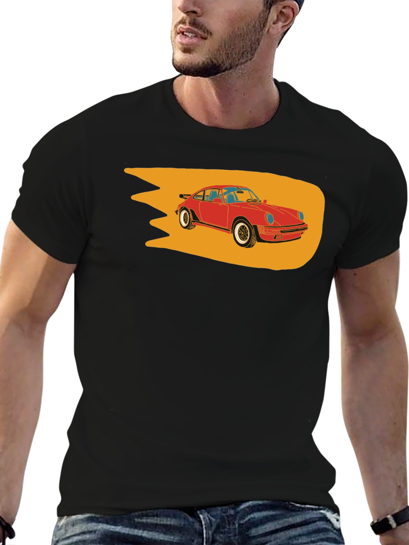 Classic Red Car Graphic T-Shirt