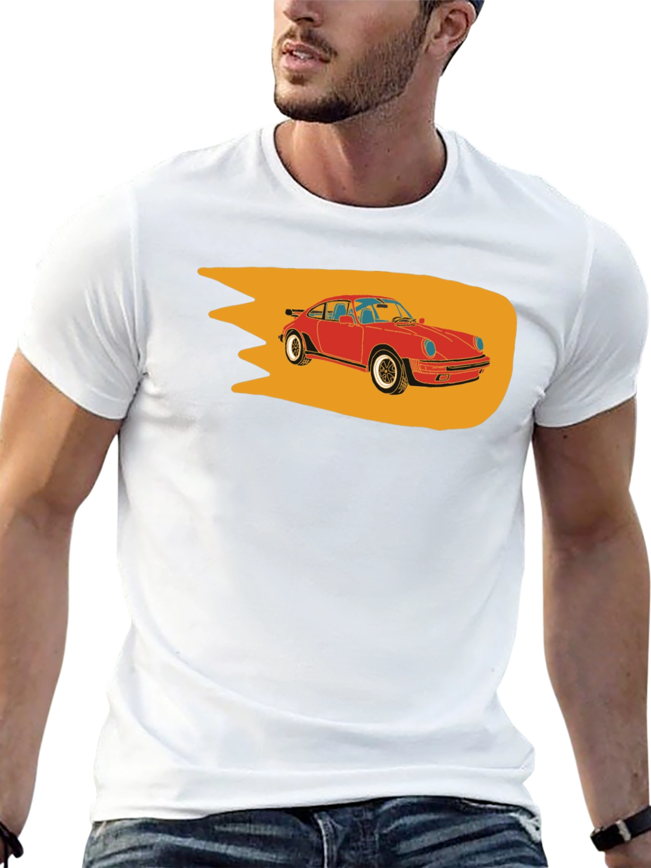 Classic Red Car Graphic T-Shirt