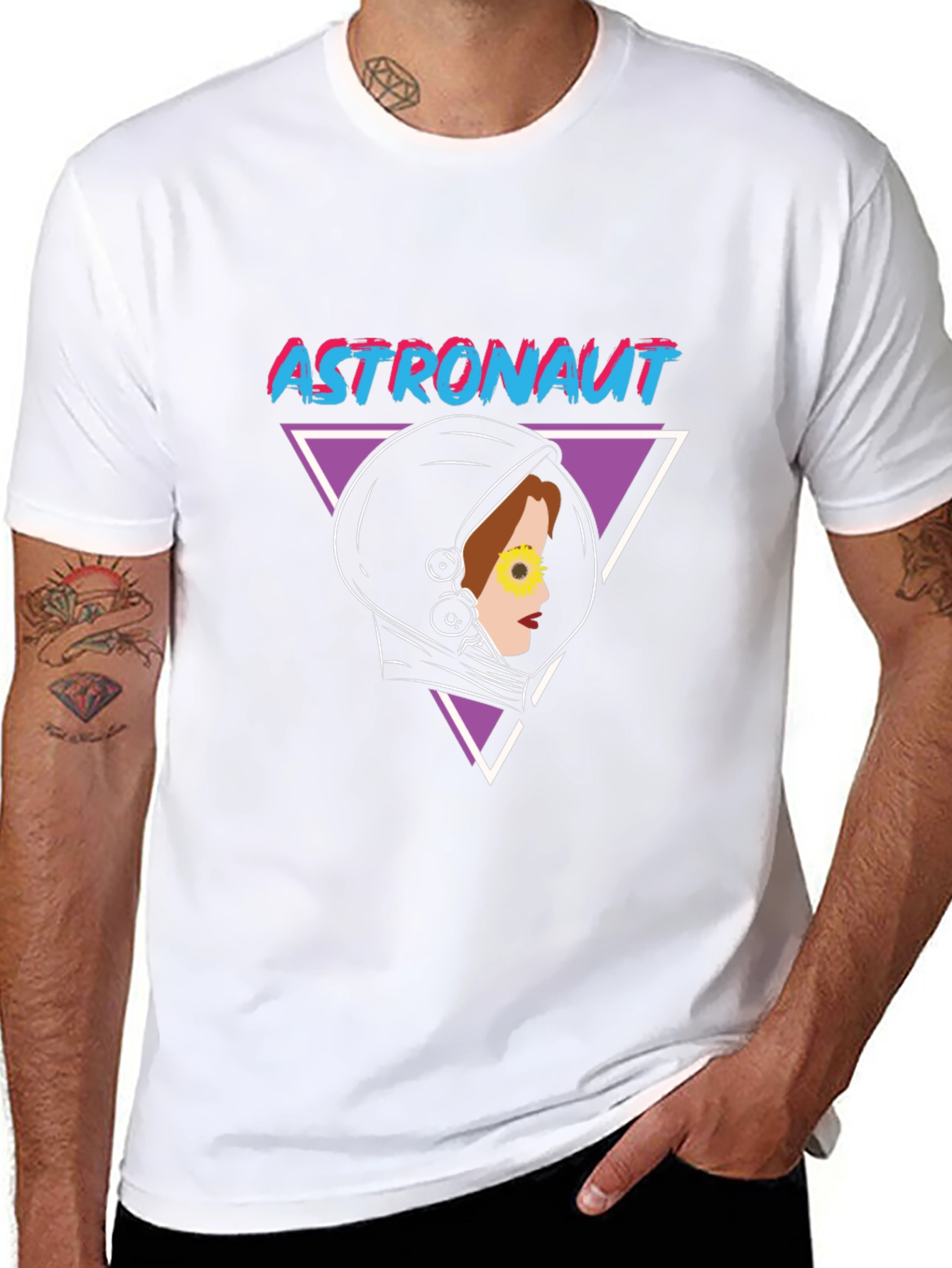 Astronaut Graphic Tee - Retro Space Style