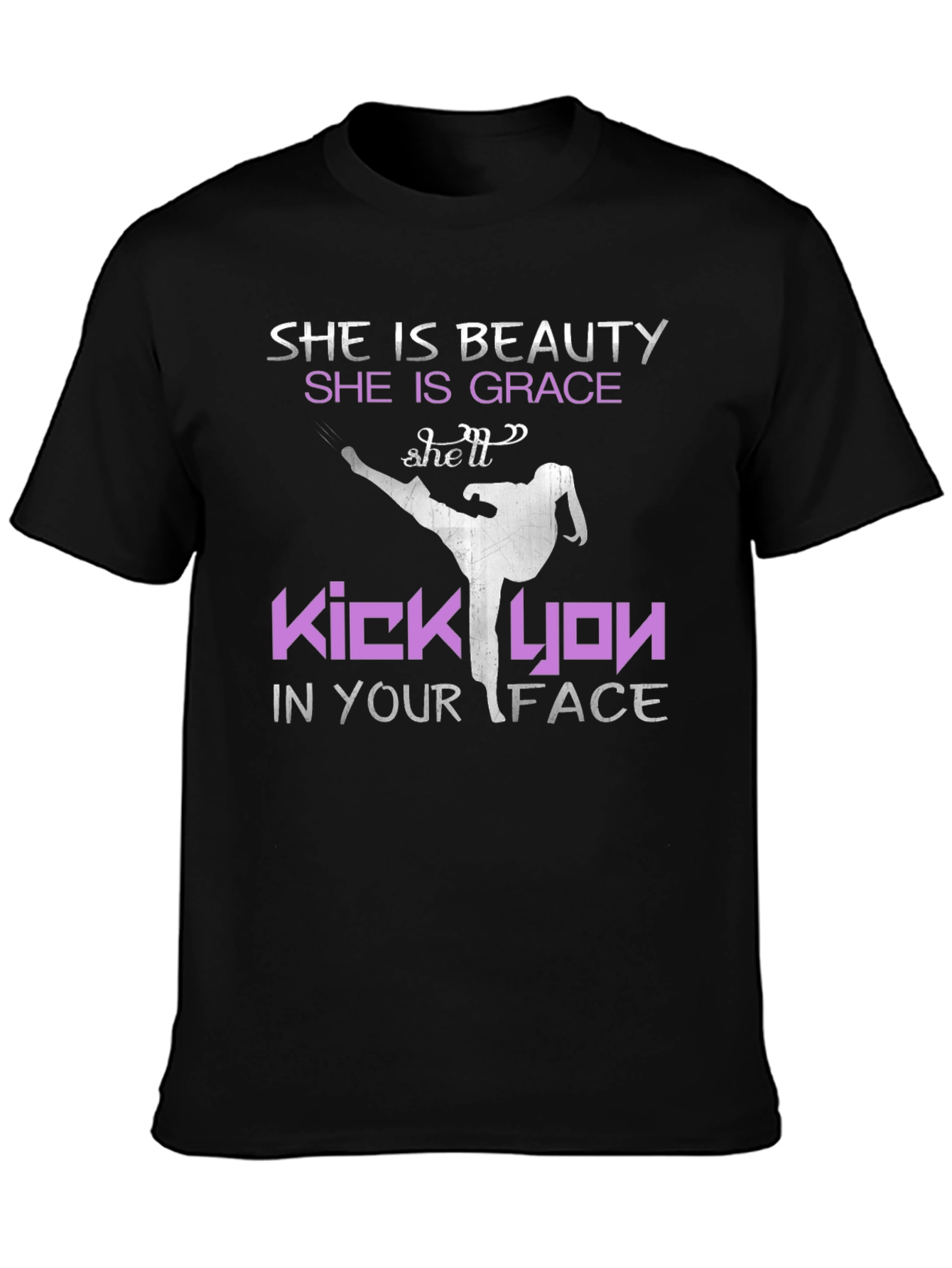 She is Beauty Martial Arts Kick T-Shirt