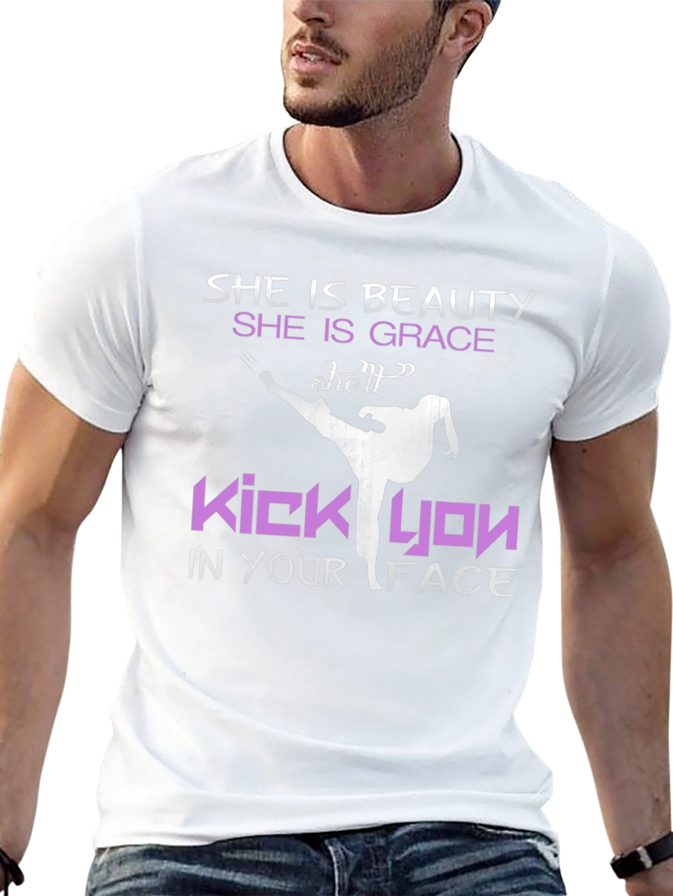 She is Beauty Martial Arts Kick T-Shirt