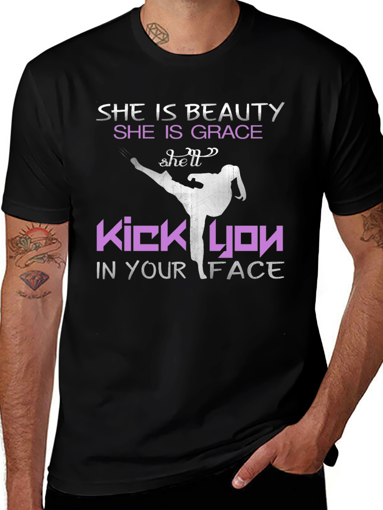 She is Beauty Martial Arts Kick T-Shirt