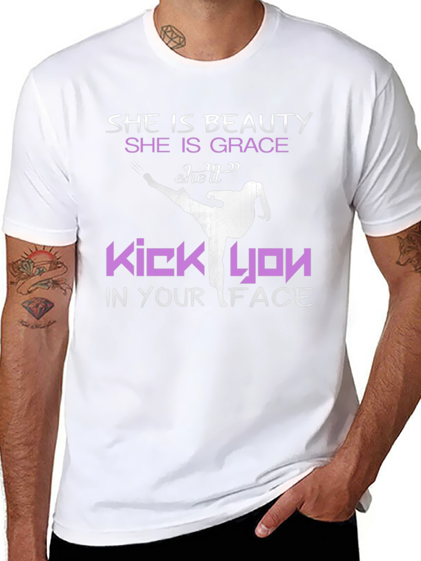 She is Beauty Martial Arts Kick T-Shirt