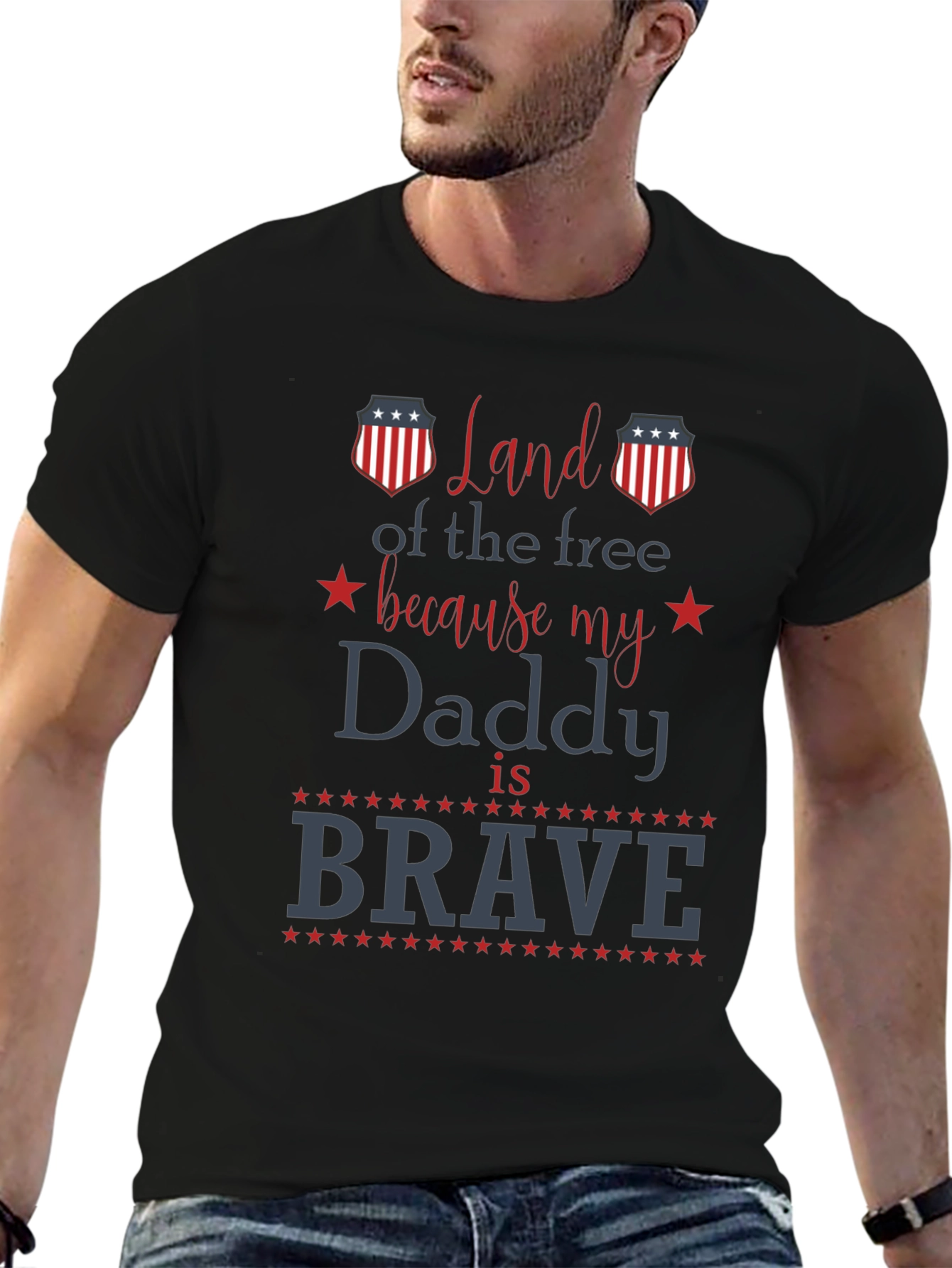 Land of the Free Brave Daddy T-Shirt
