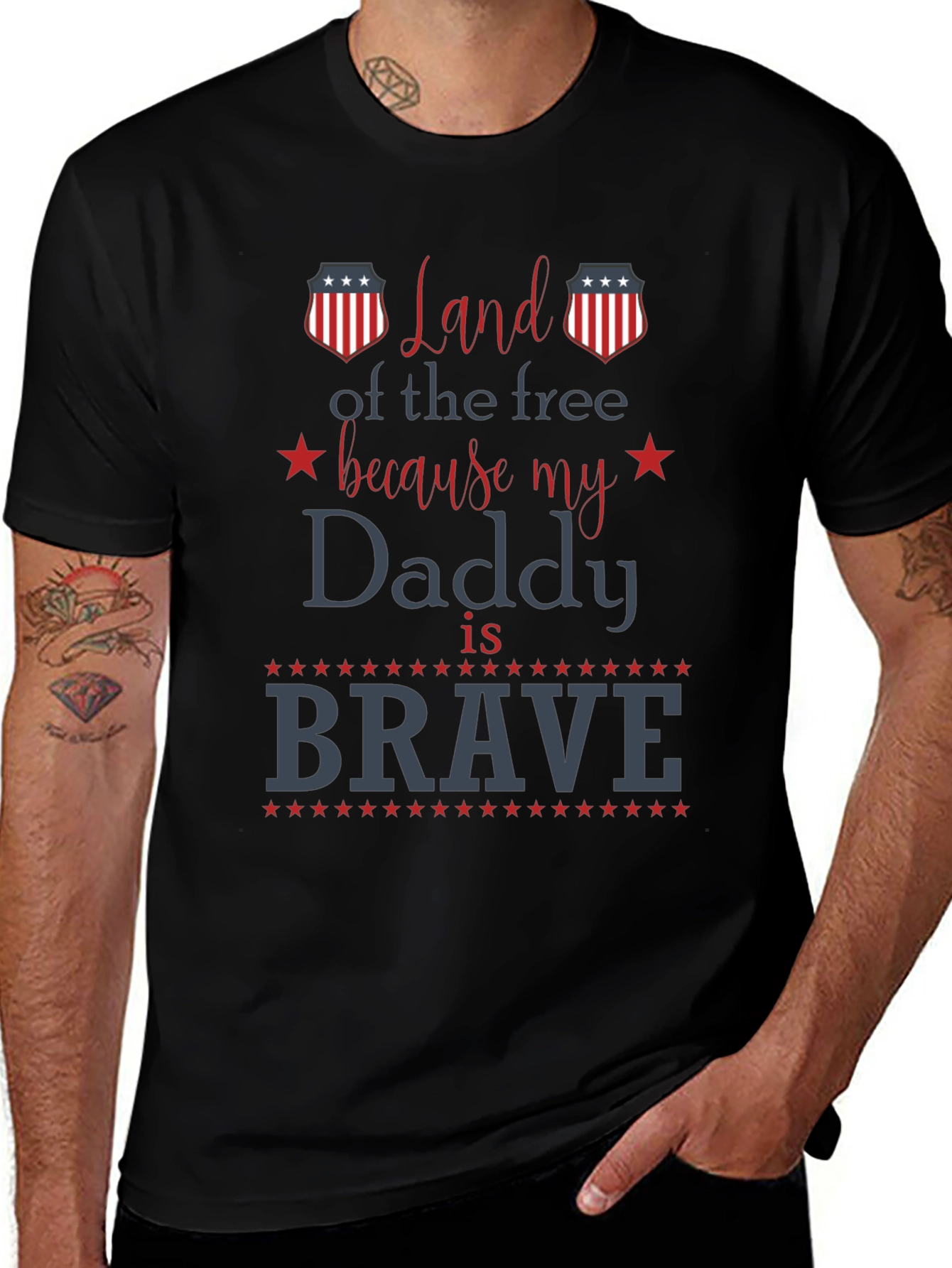 Land of the Free Brave Daddy T-Shirt