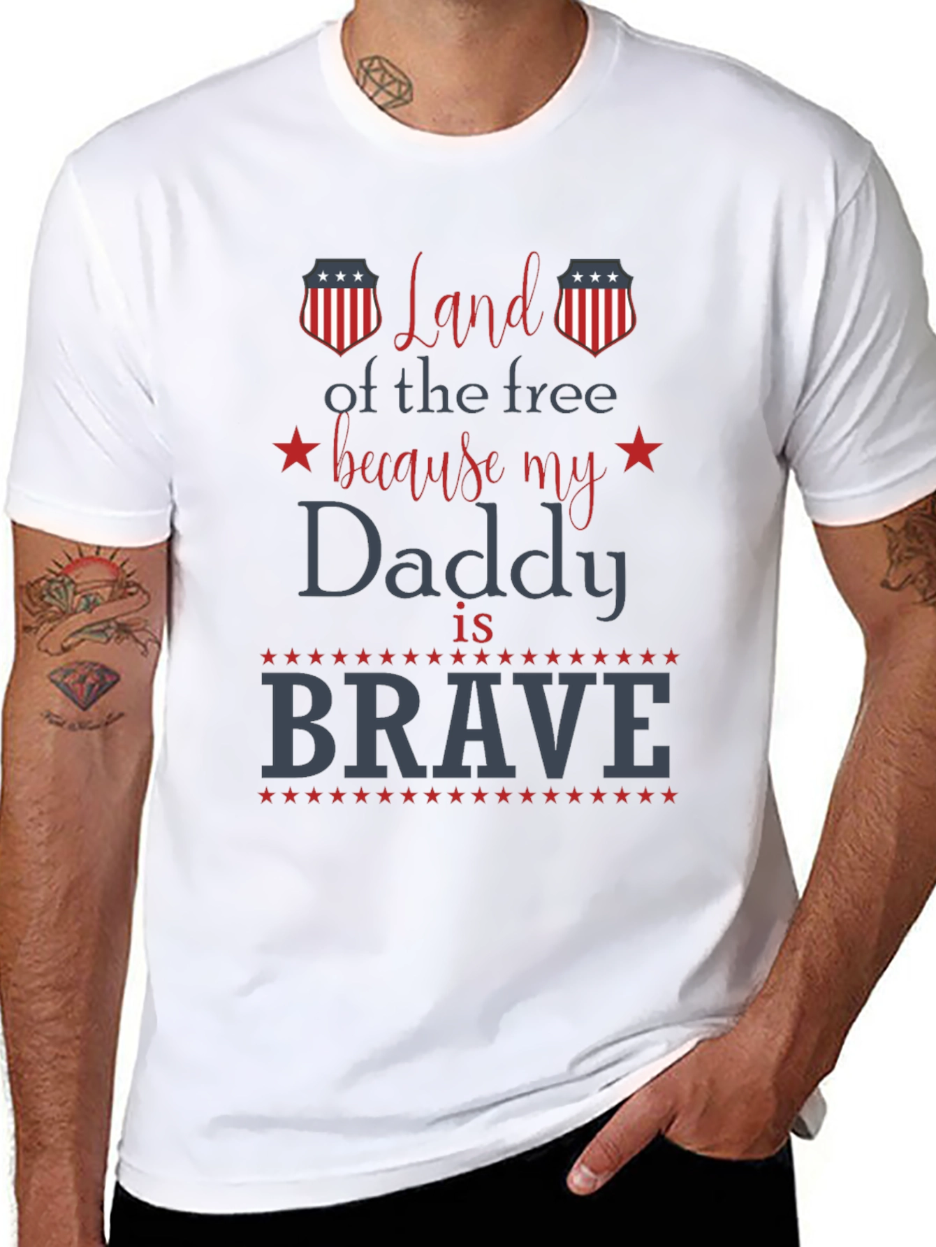 Land of the Free Brave Daddy T-Shirt