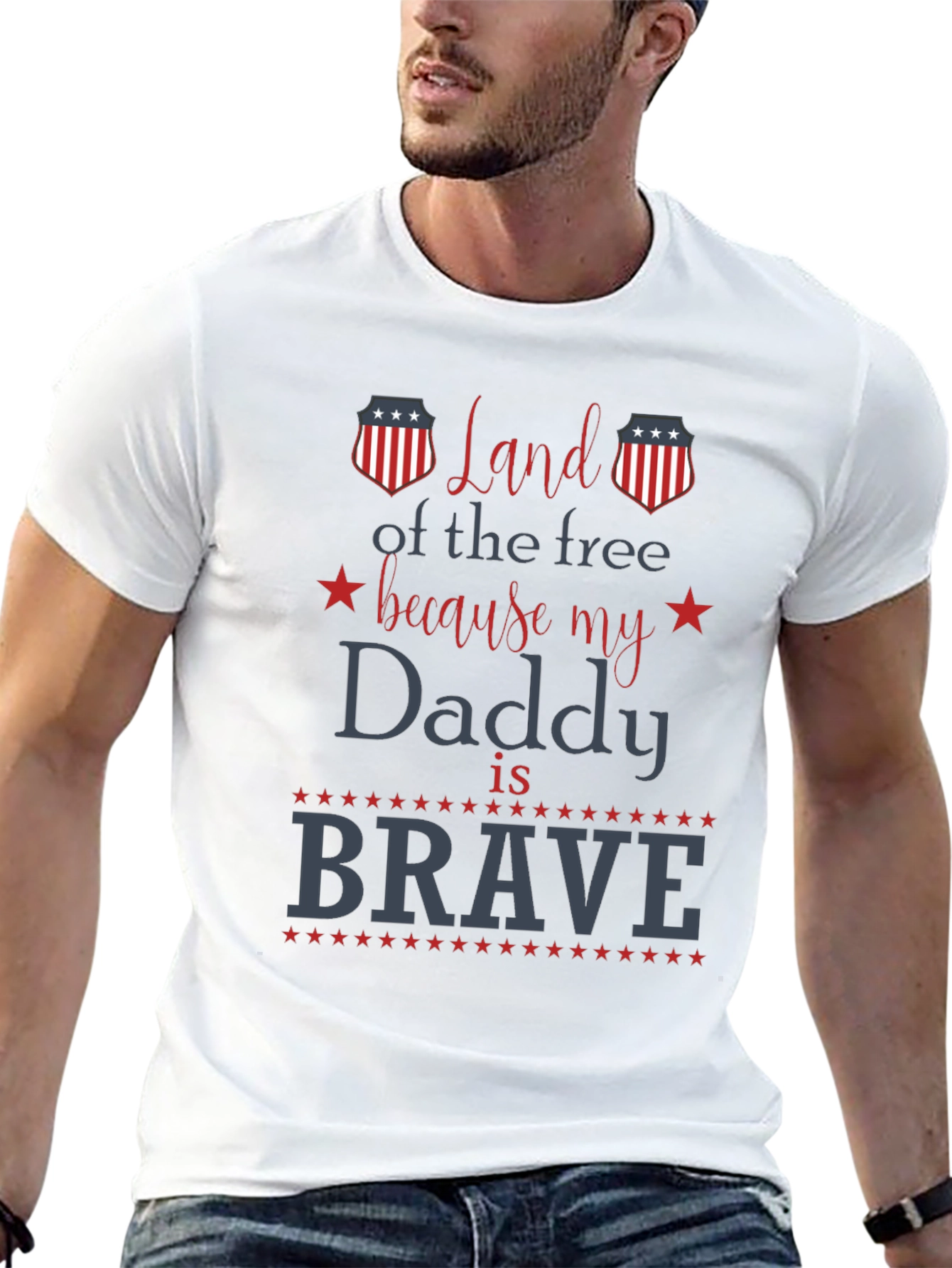Land of the Free Brave Daddy T-Shirt