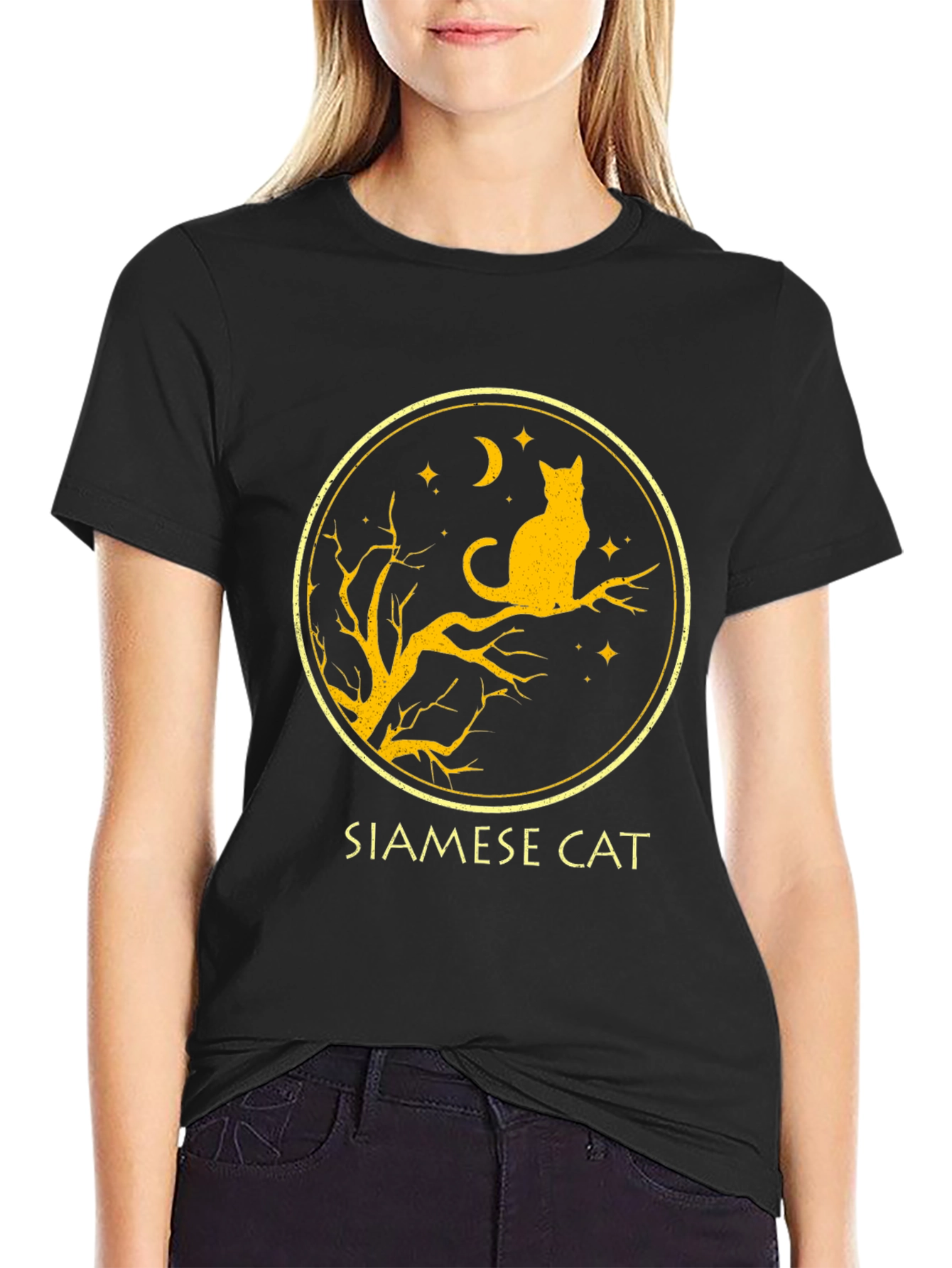 Siamese Cat T-Shirt - Black