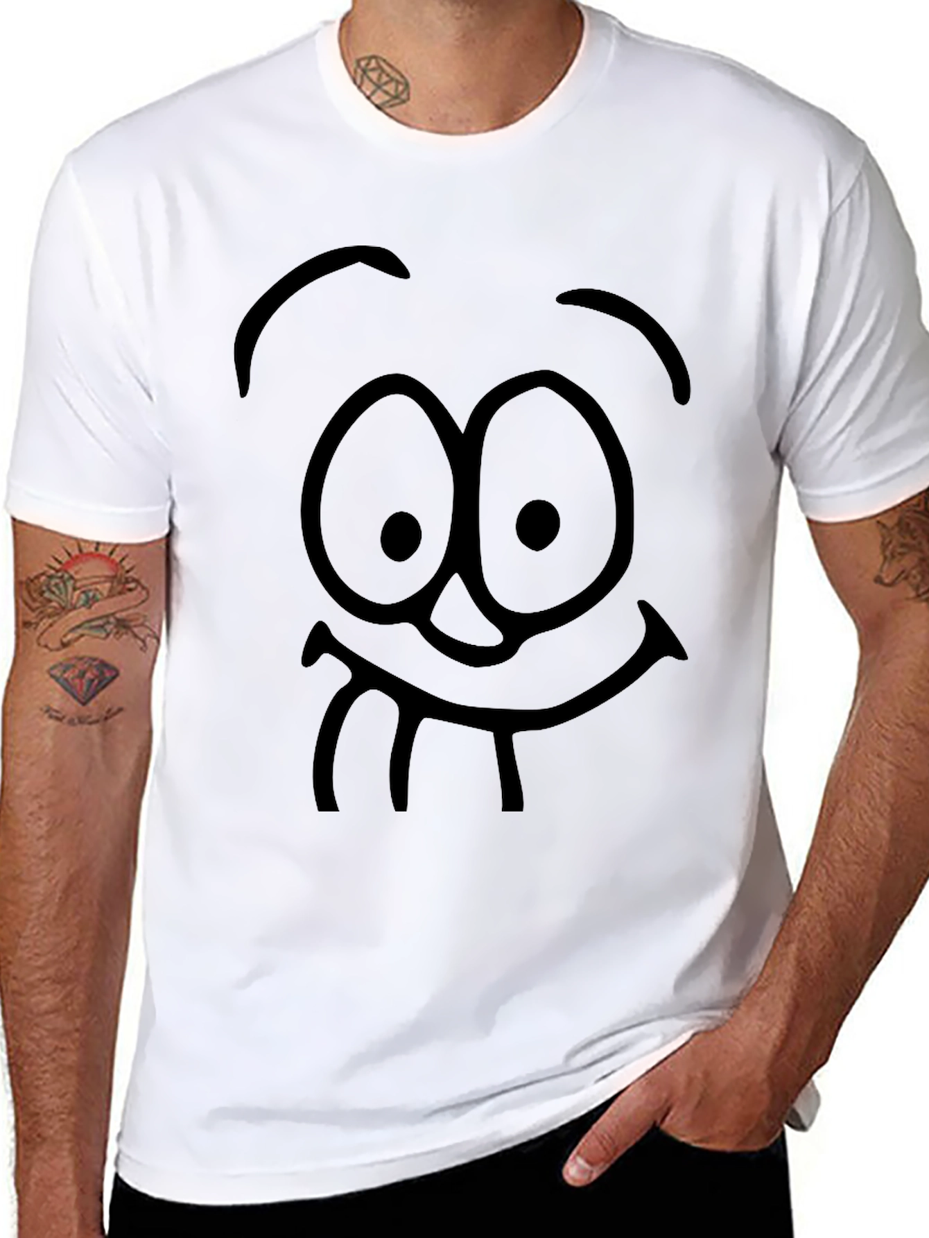 Funny Face Graphic Black T-Shirt