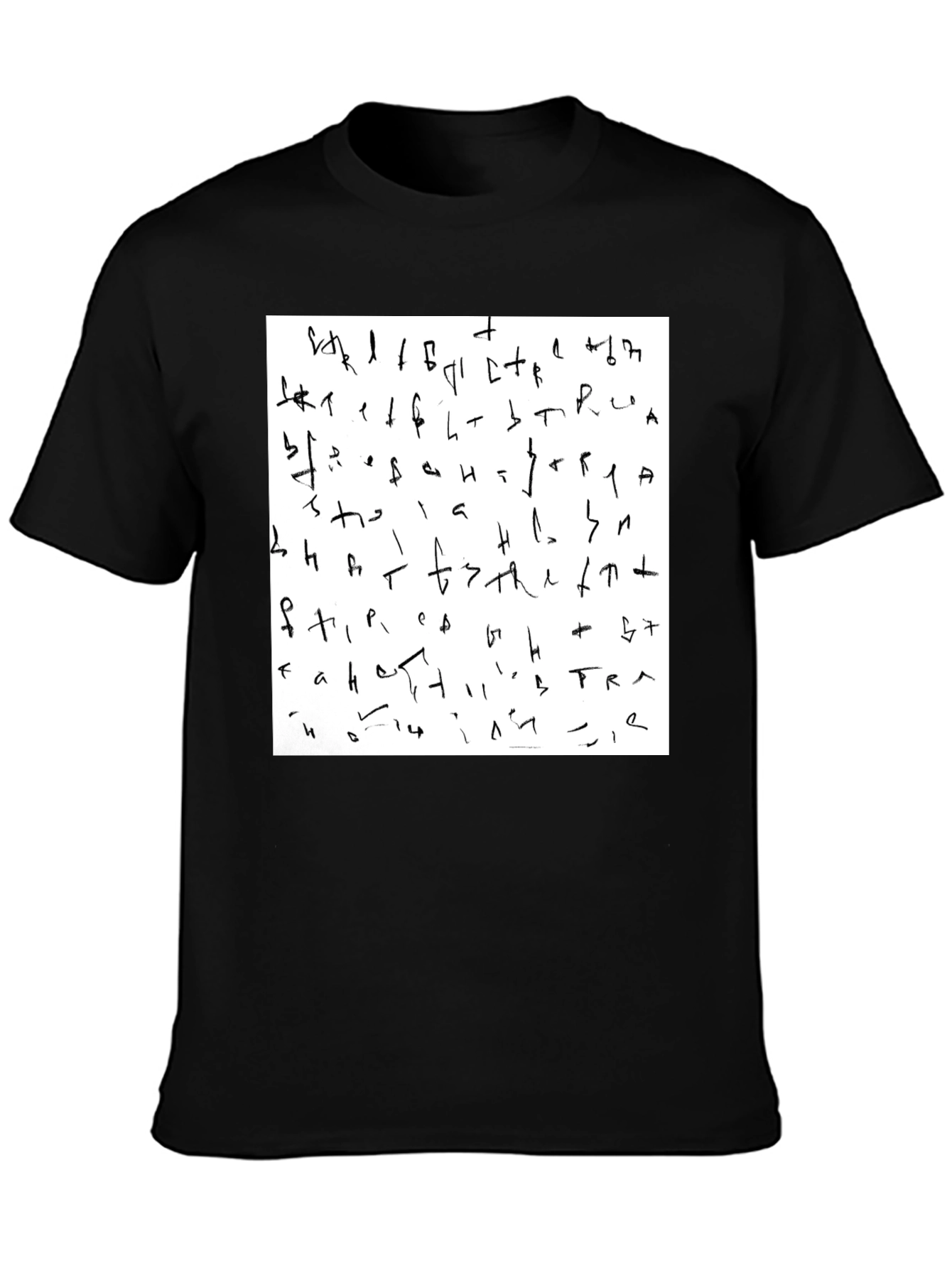 Abstract Graphic Print Black T-Shirt