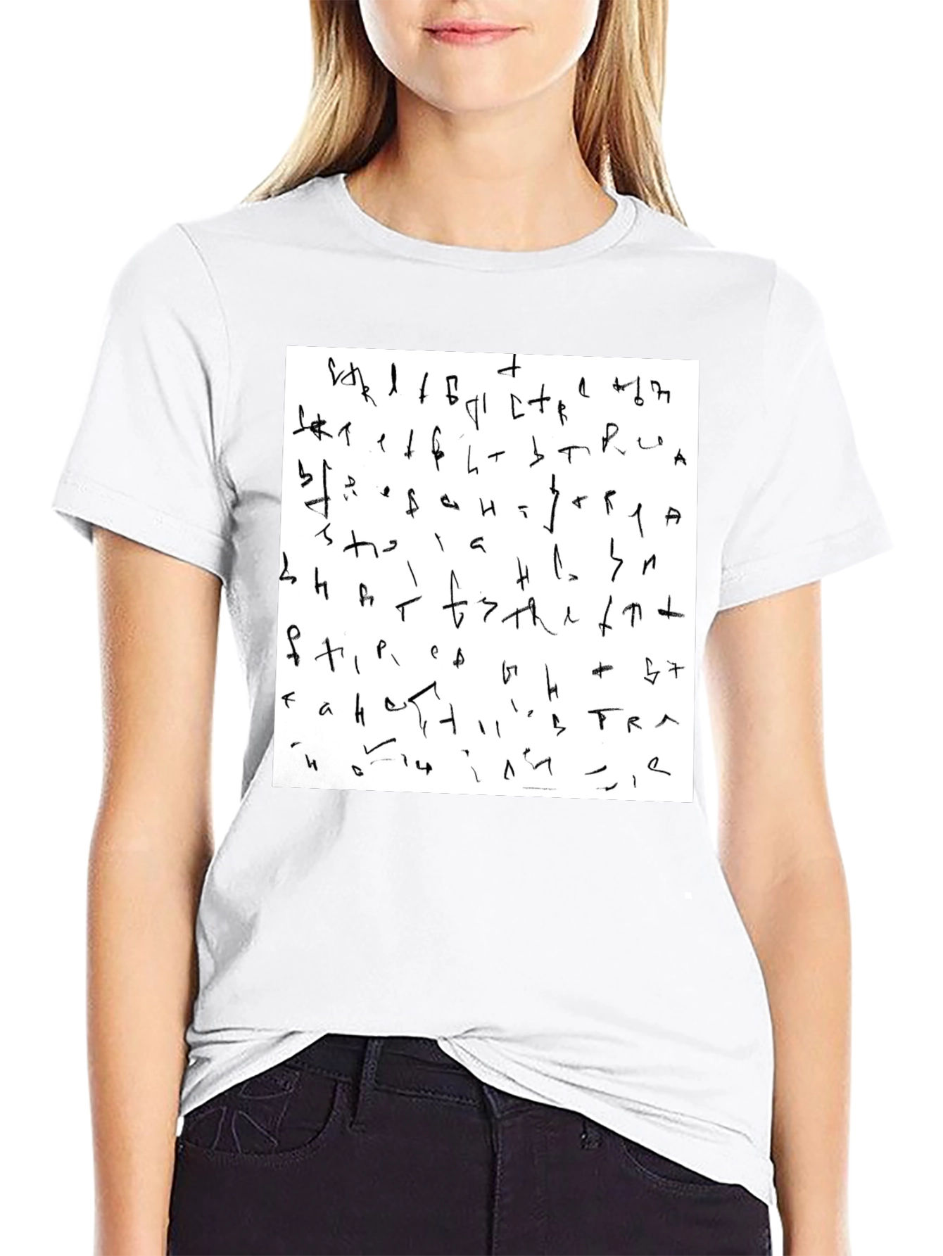 Abstract Graphic Print Black T-Shirt