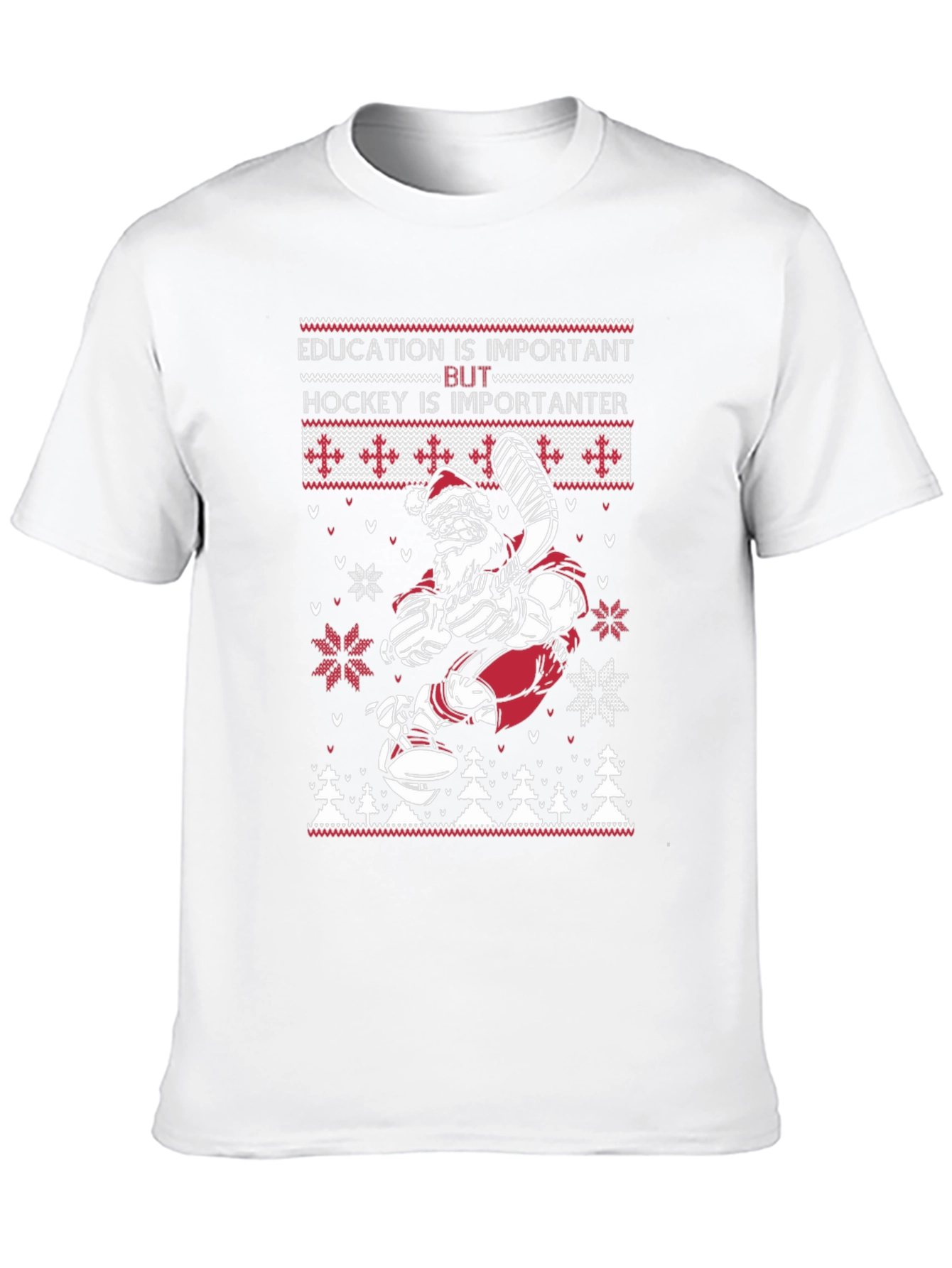 Funny Santa Hockey Ugly Christmas Sweater T-Shirt