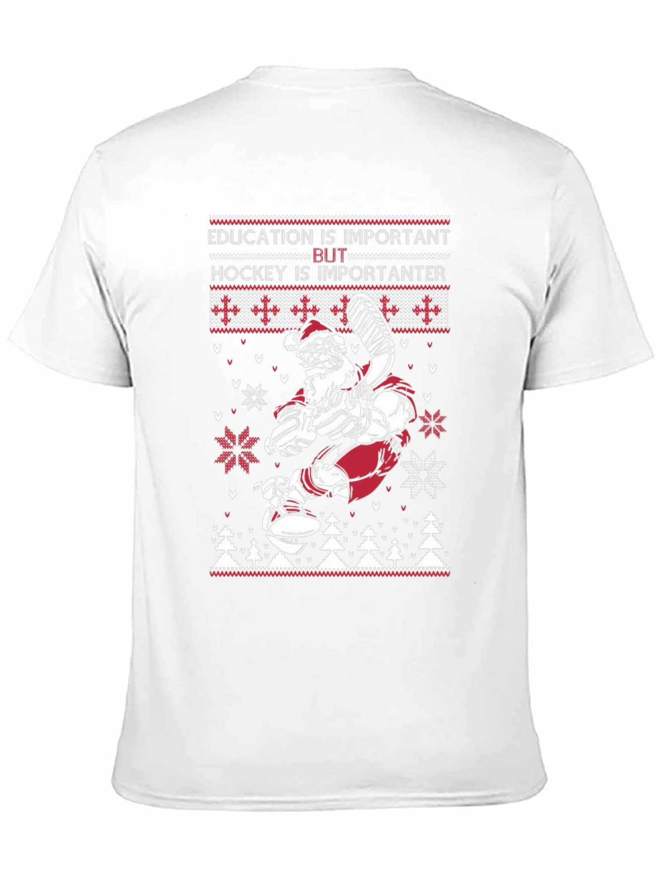 Funny Santa Hockey Ugly Christmas Sweater T-Shirt