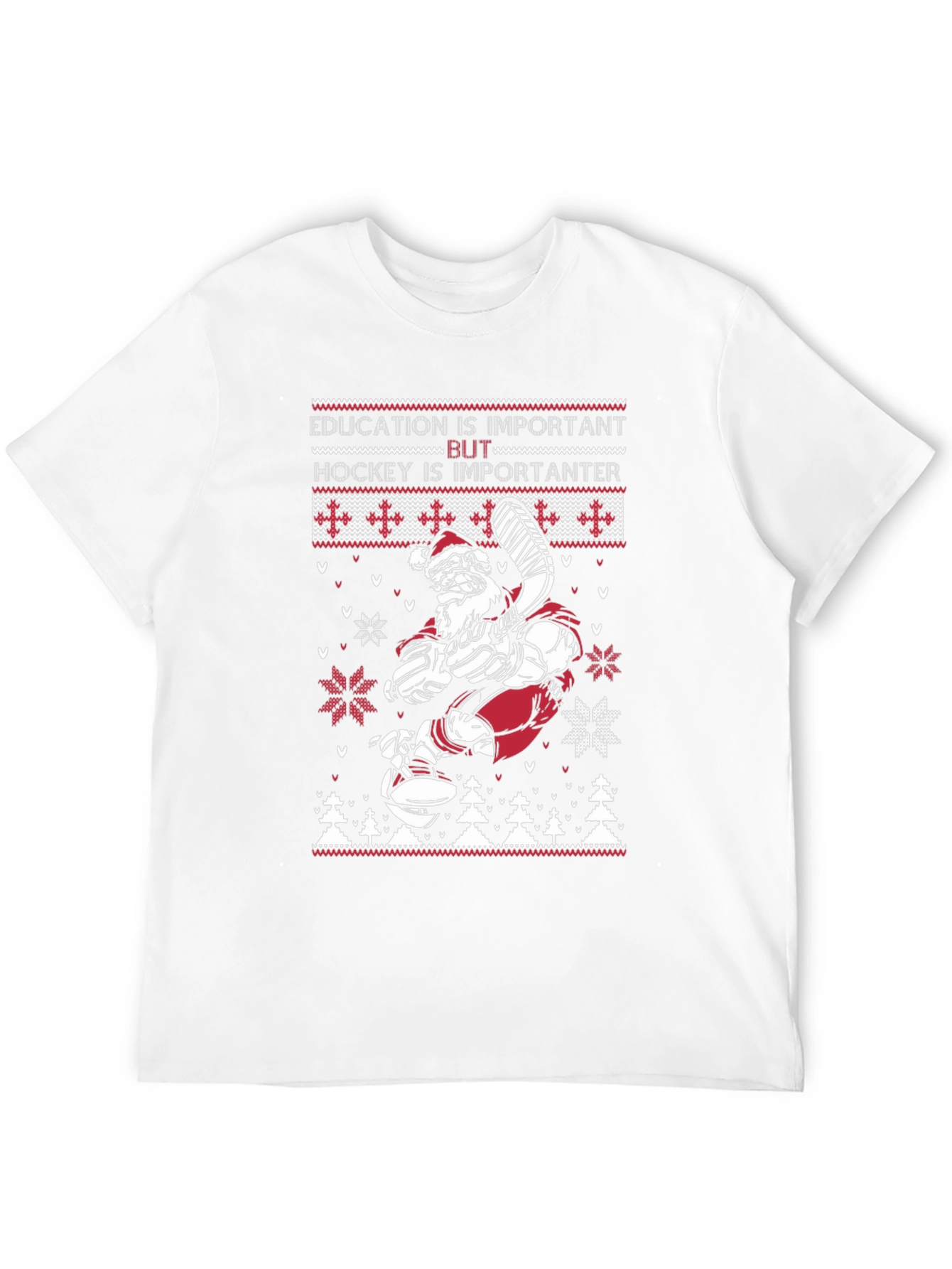Funny Santa Hockey Ugly Christmas Sweater T-Shirt