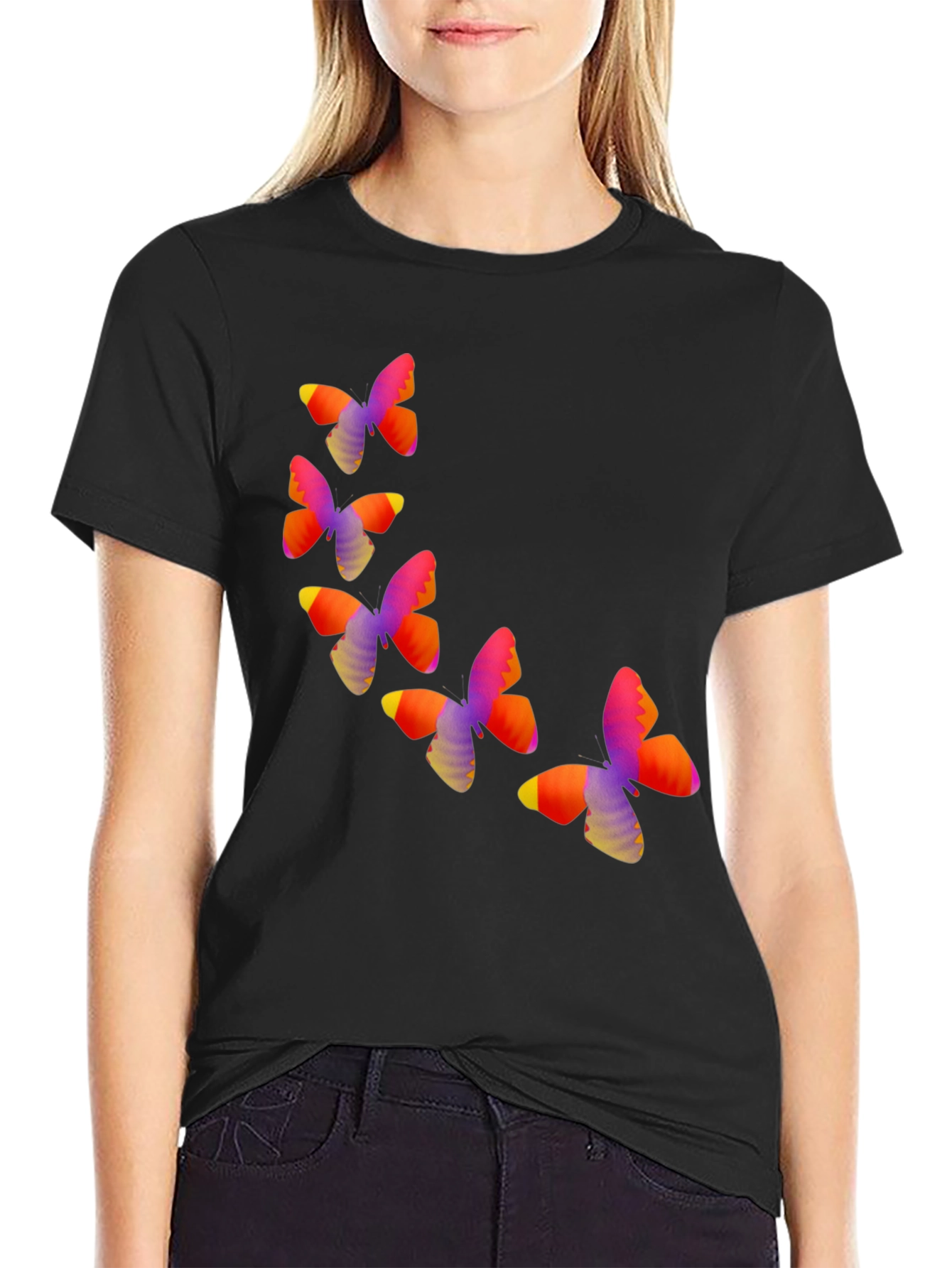 Butterfly Graphic Black T-Shirt