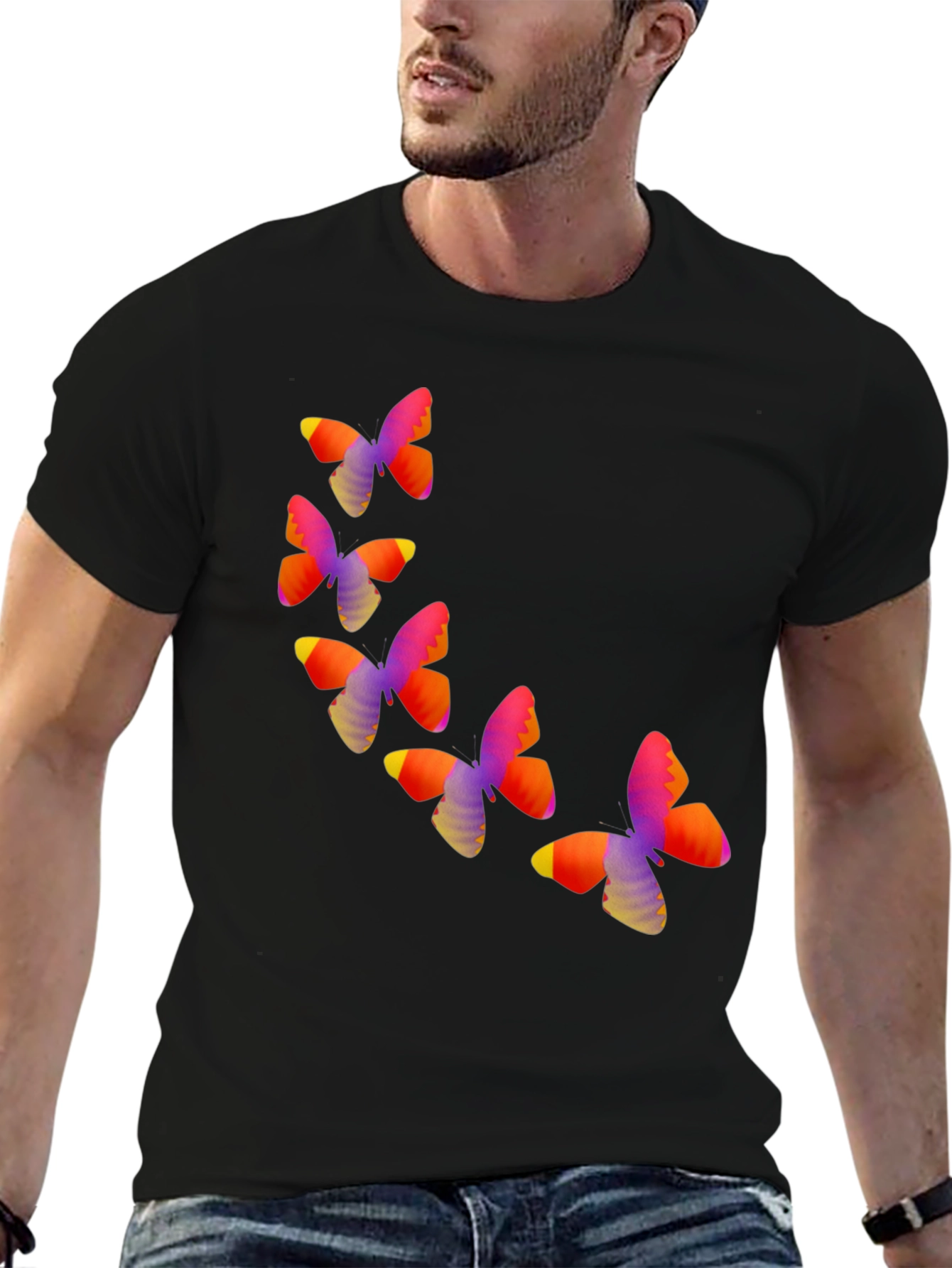 Butterfly Graphic Black T-Shirt