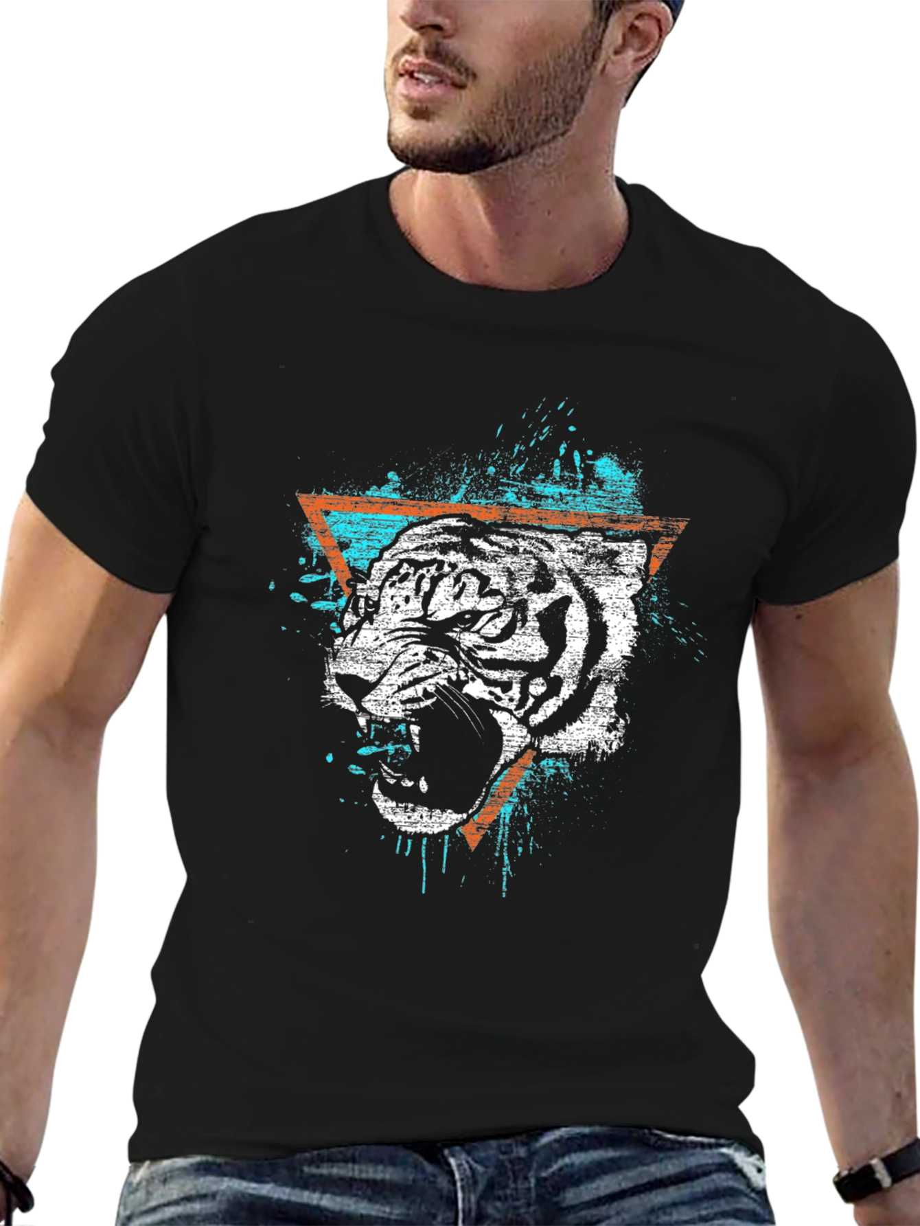 Black Tiger Graphic Tee - Edgy Style