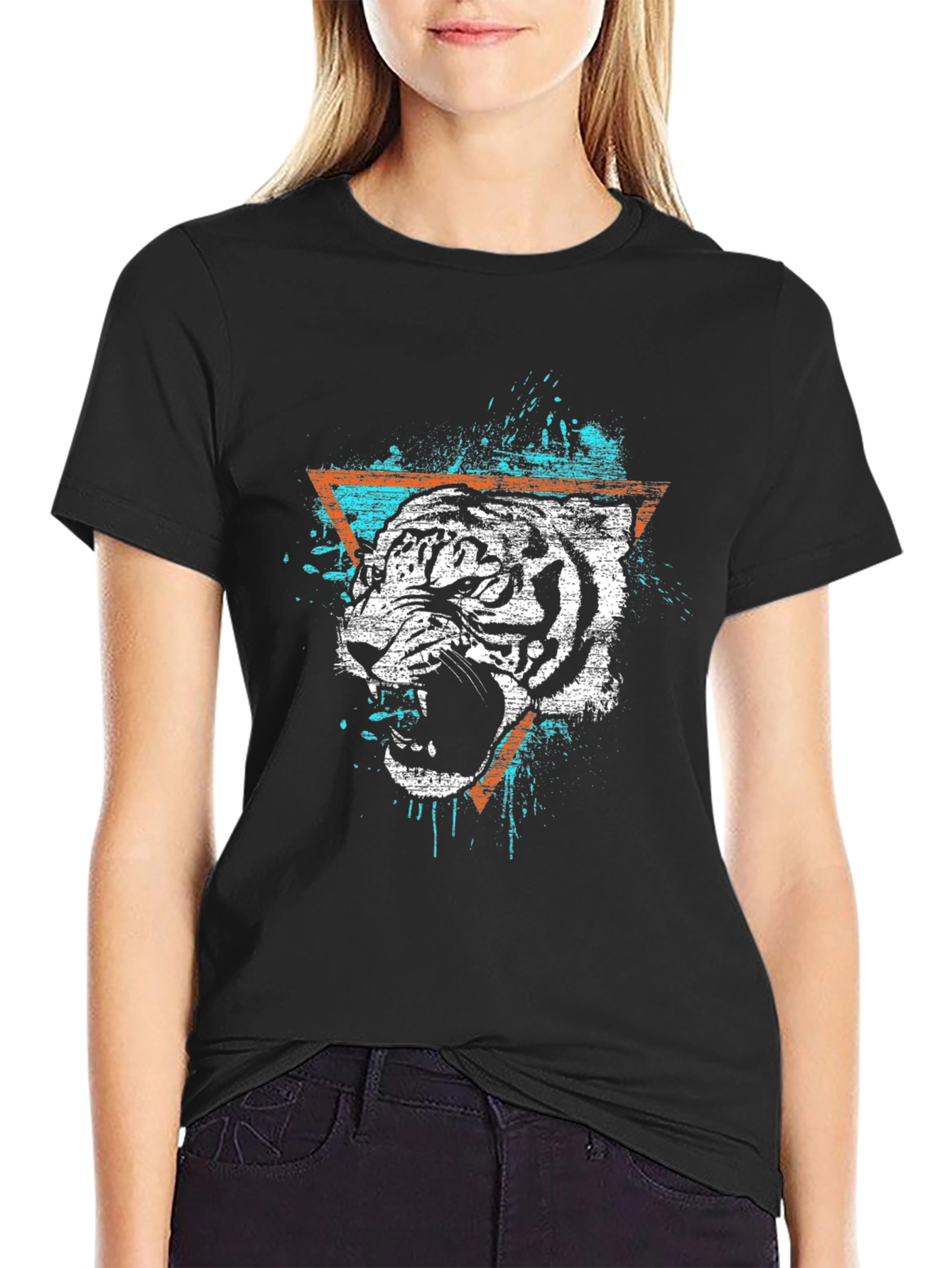 Black Tiger Graphic Tee - Edgy Style