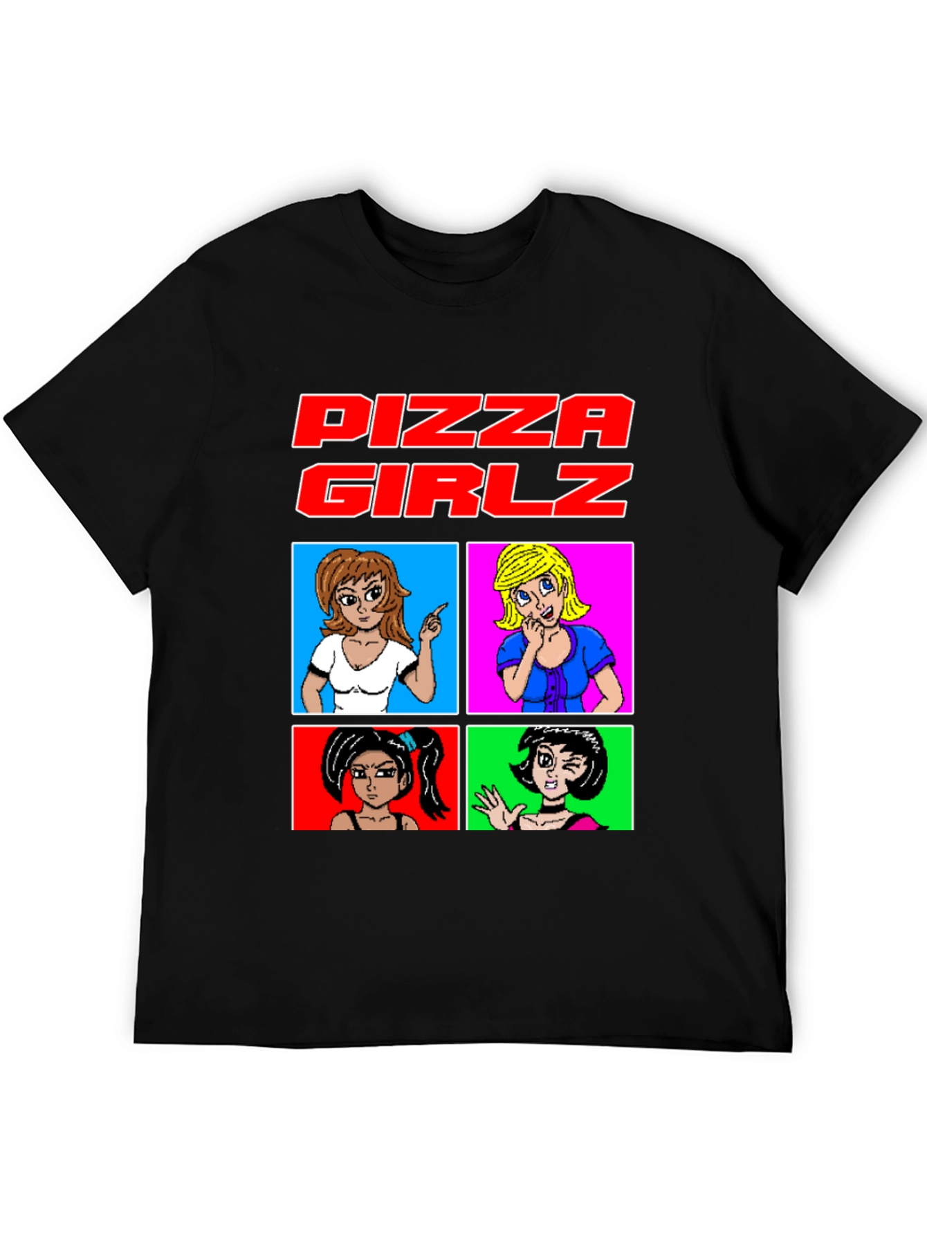 Pizza Girlz T-Shirt - Retro Anime Graphic Tee