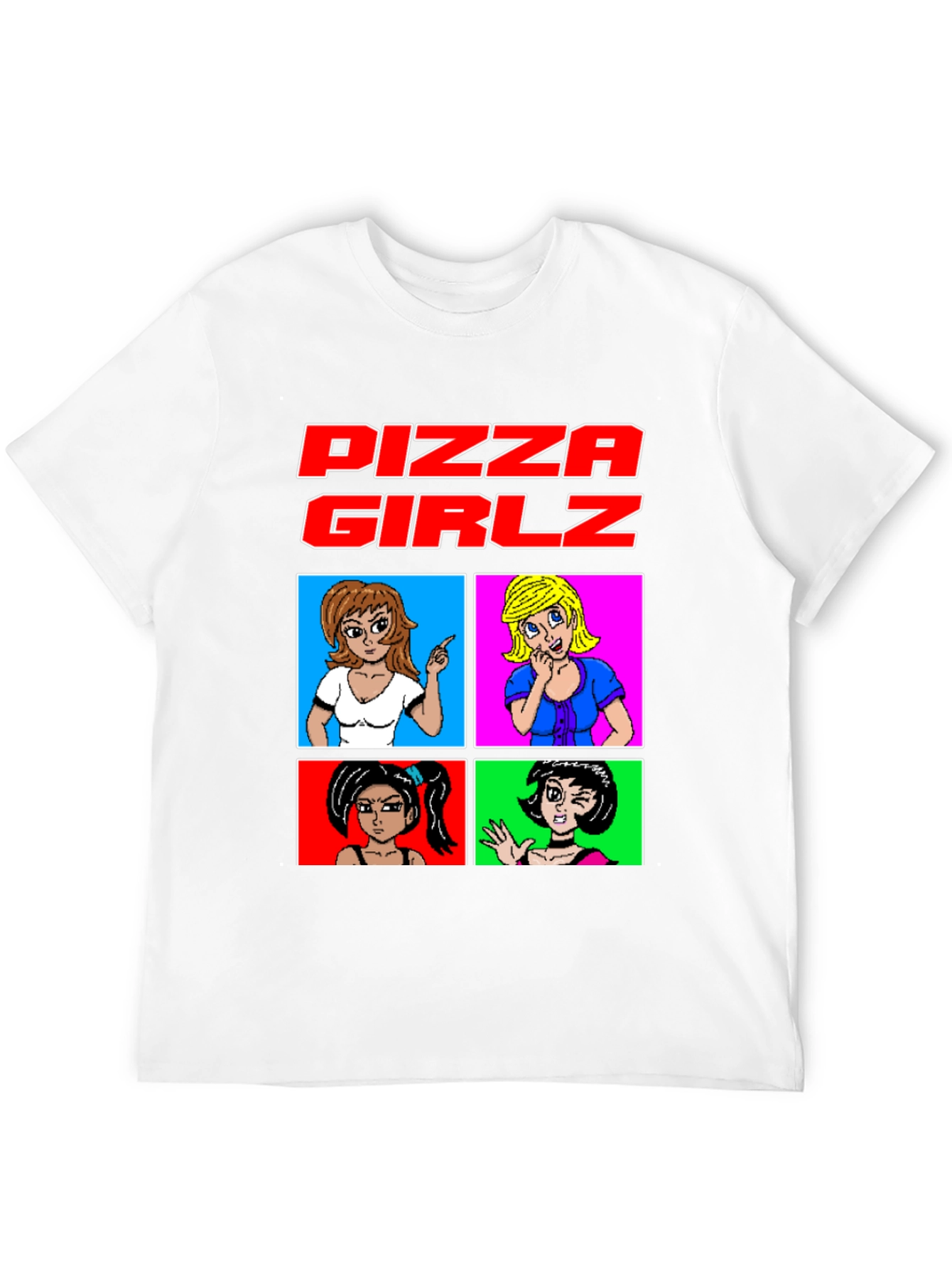 Pizza Girlz T-Shirt - Retro Anime Graphic Tee