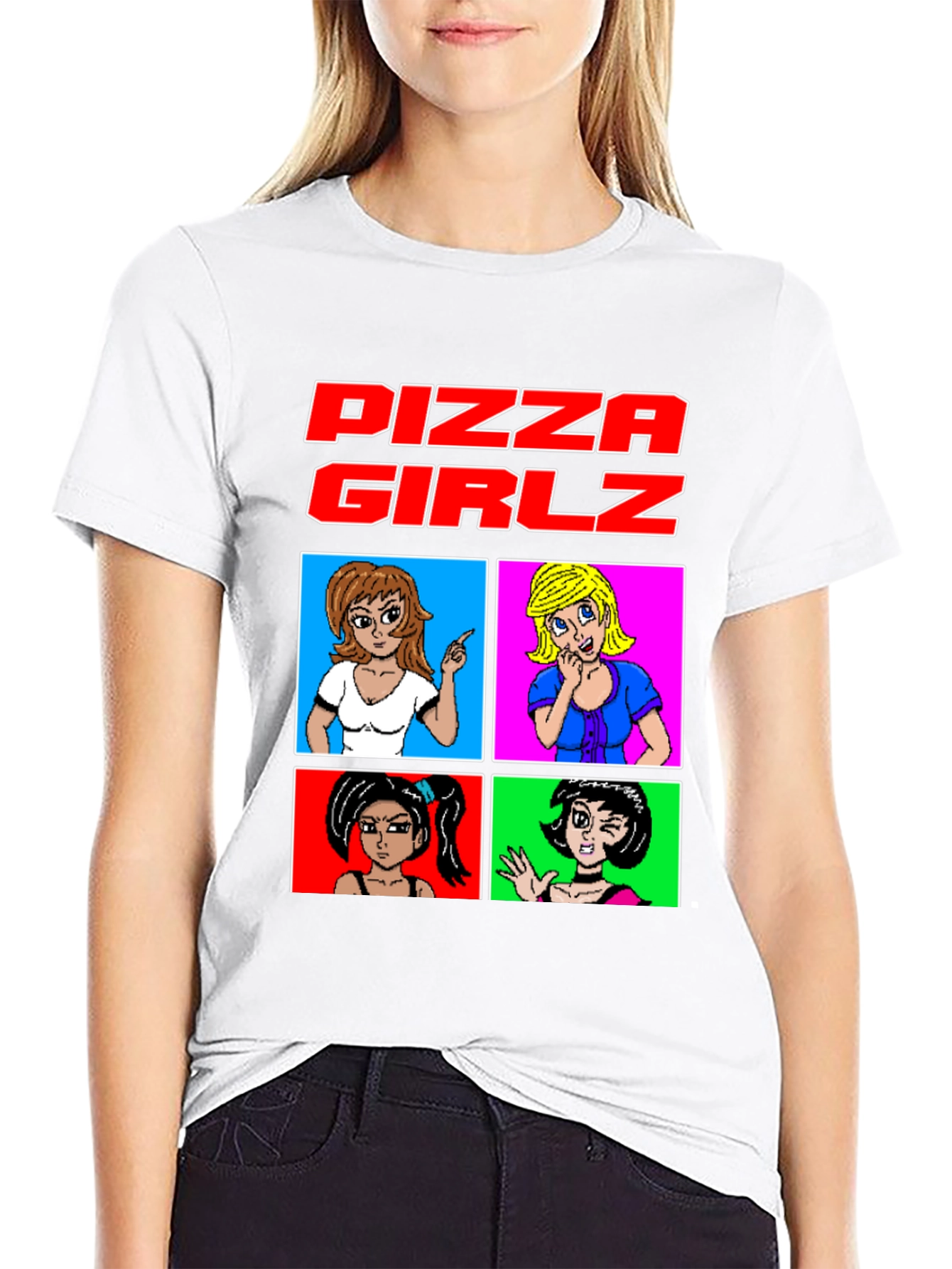 Pizza Girlz T-Shirt - Retro Anime Graphic Tee
