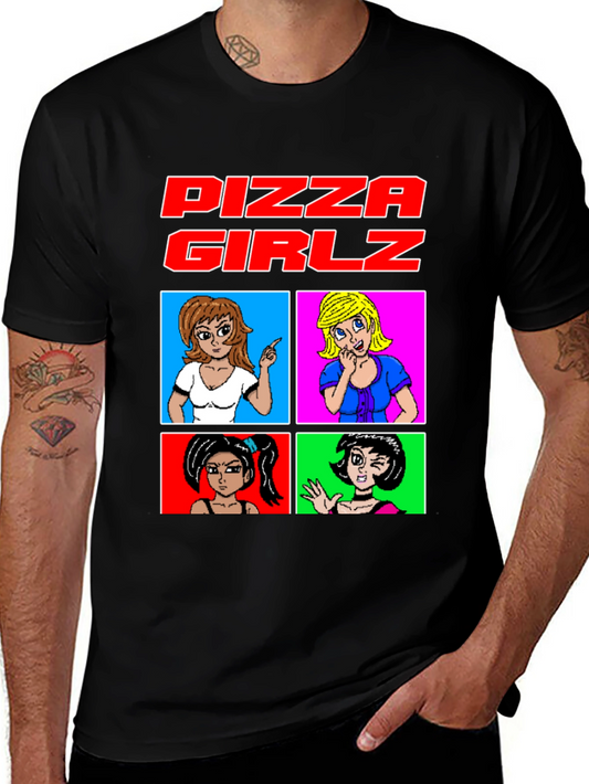 Pizza Girlz T-Shirt - Retro Anime Graphic Tee
