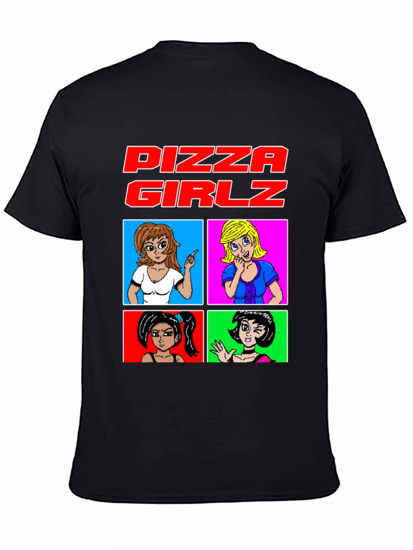 Pizza Girlz T-Shirt - Retro Anime Graphic Tee