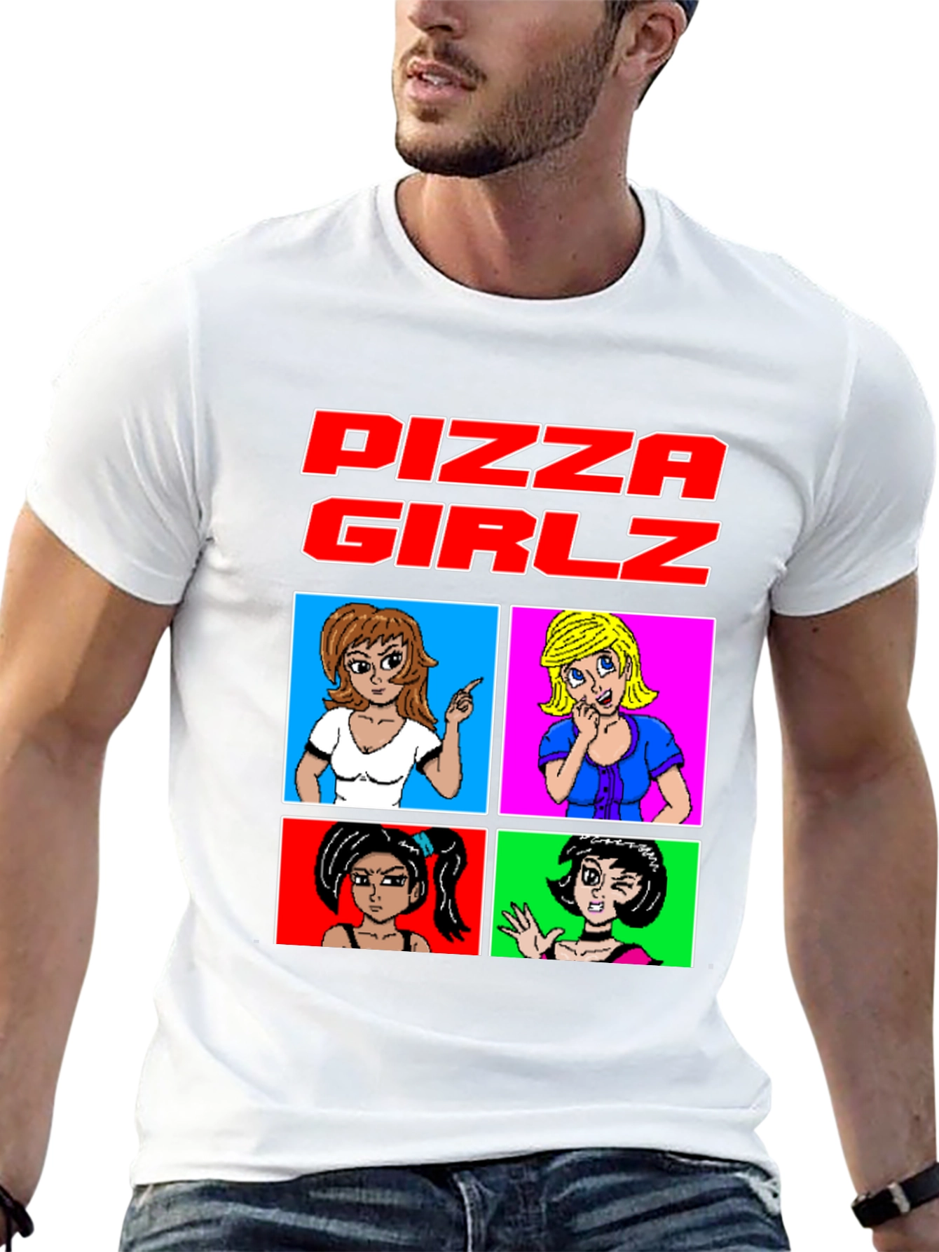 Pizza Girlz T-Shirt - Retro Anime Graphic Tee