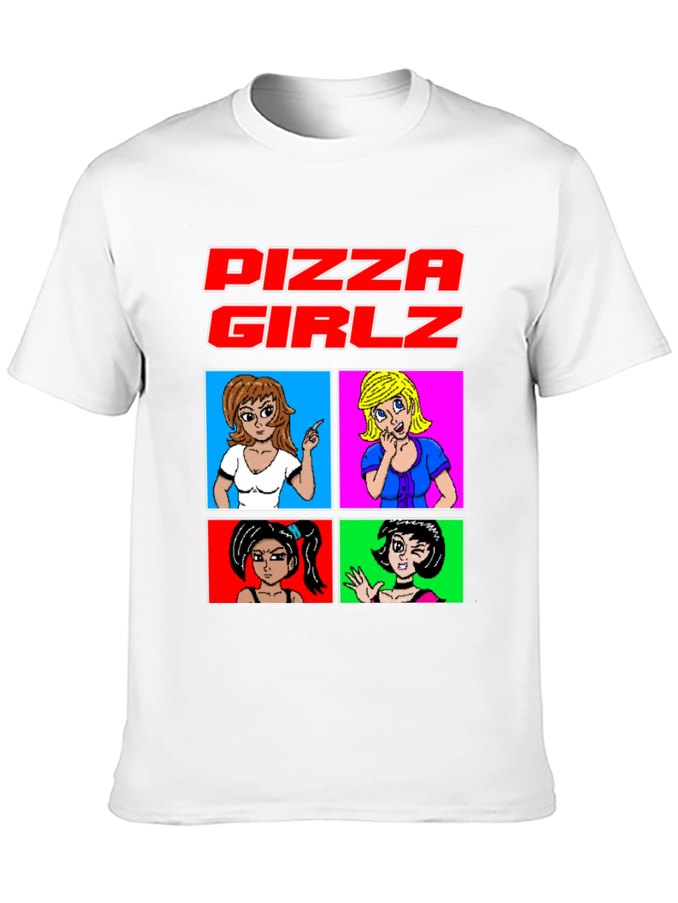 Pizza Girlz T-Shirt - Retro Anime Graphic Tee