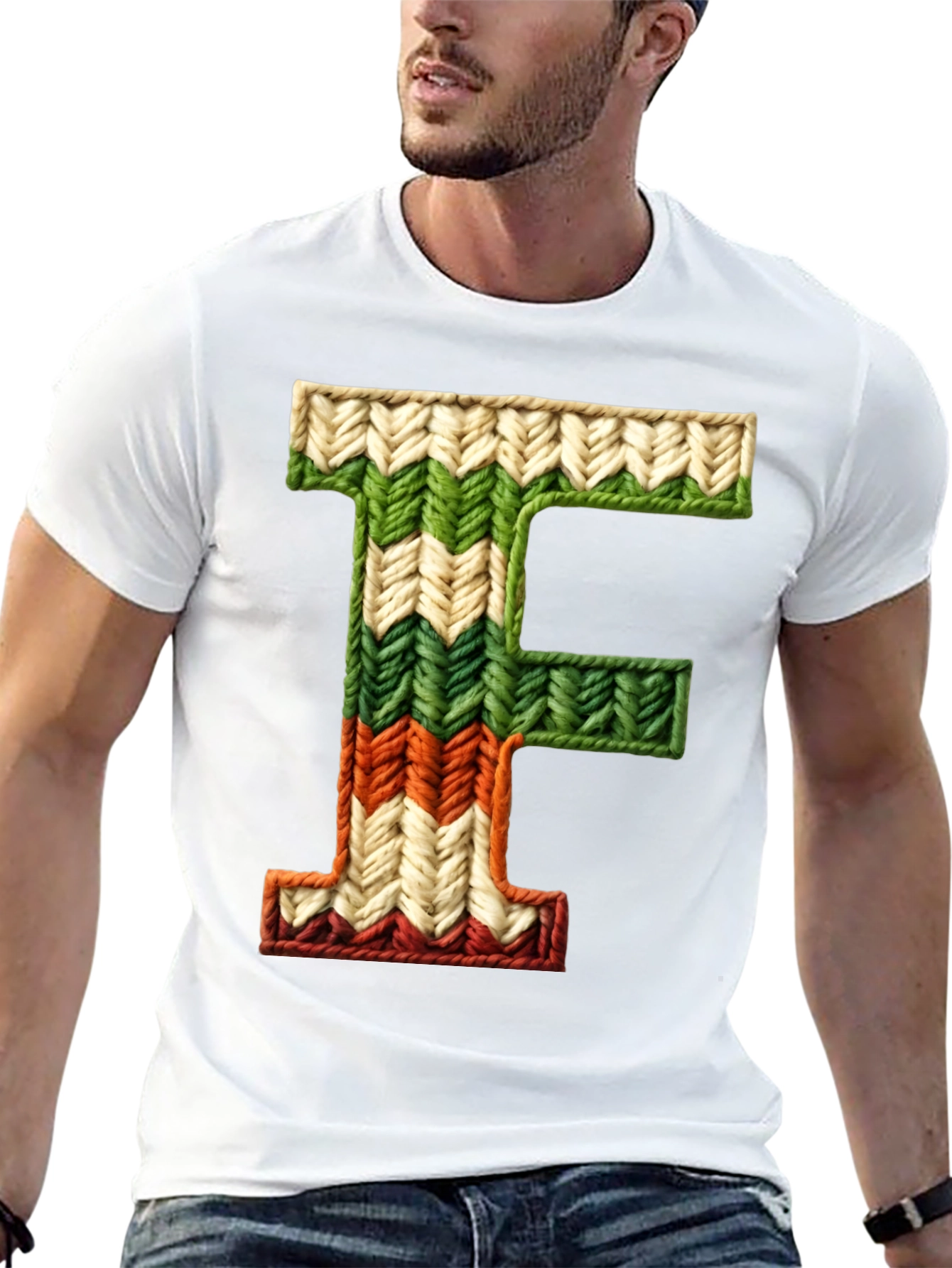 Knitted Letter F T-Shirt