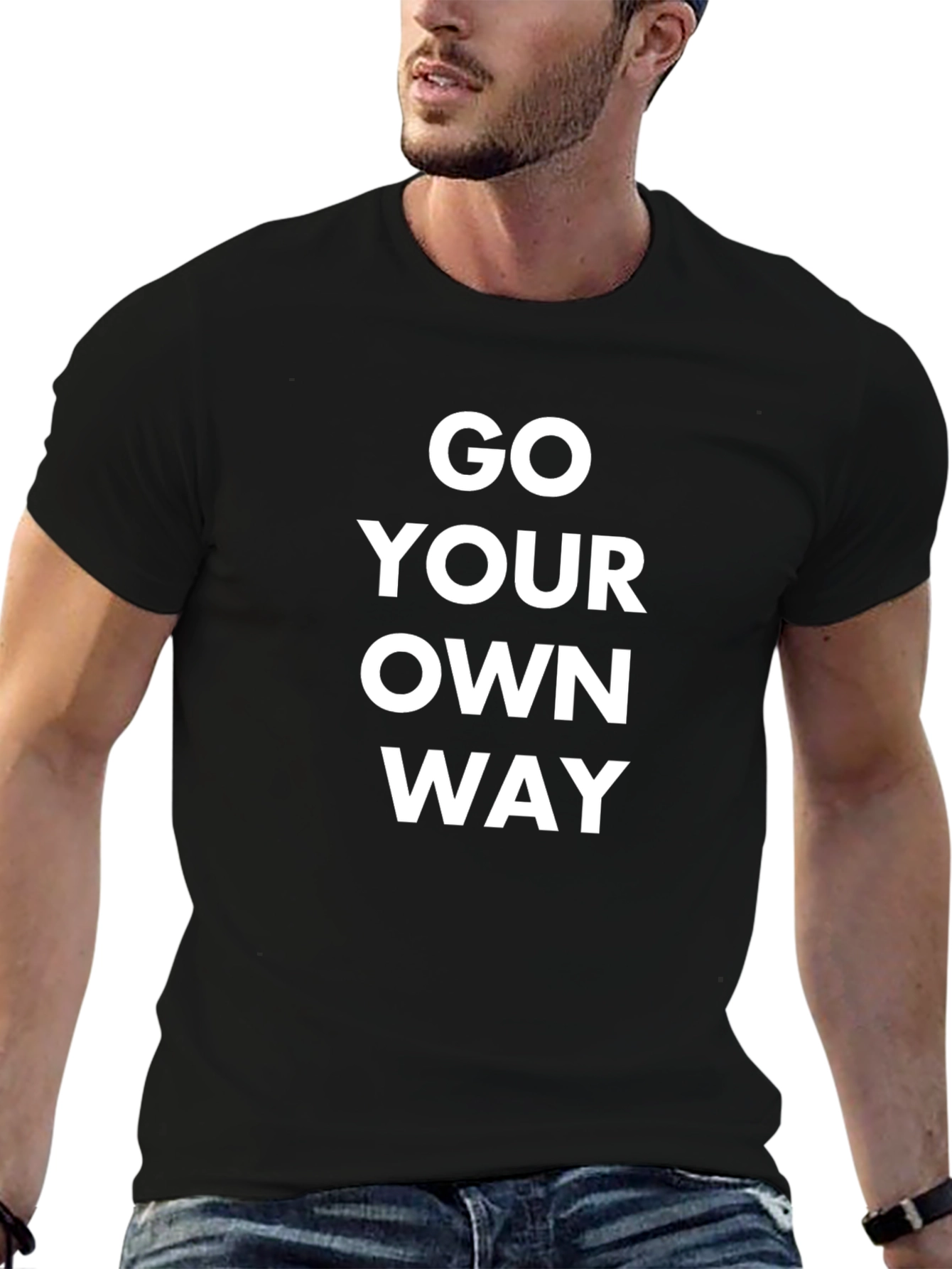 Go Your Own Way Black Graphic Tee