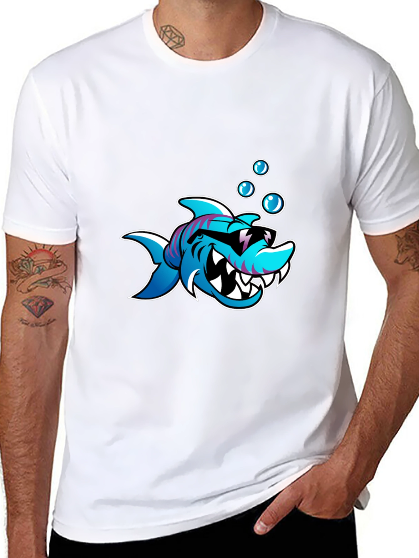 Cool Shark Graphic Black T-Shirt